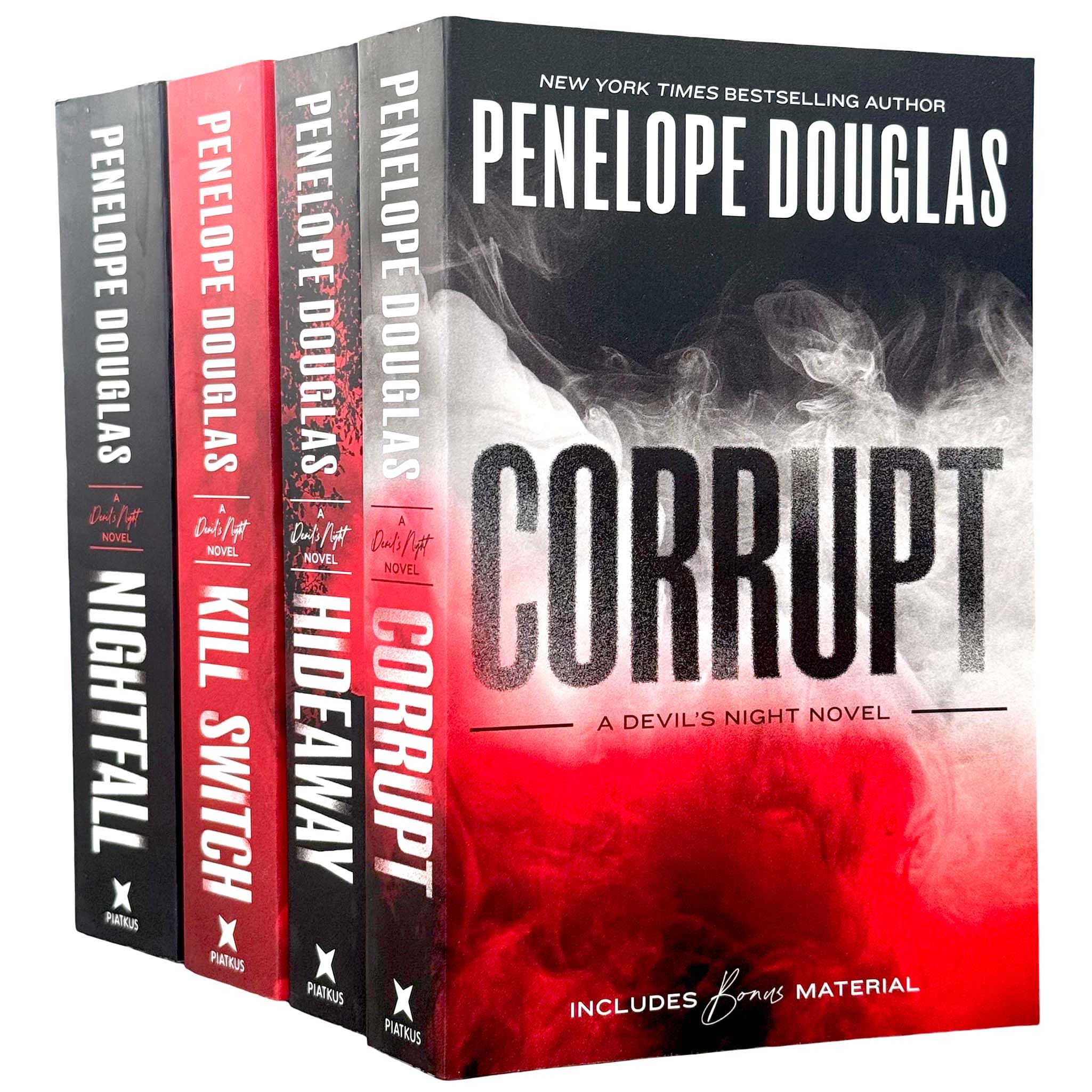 Night Series By Penelope Douglas 4 Books Collection Set (Corrupt, Hideaway, Kill
