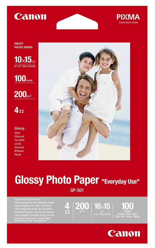GP-501 Glossy Photo Paper 4x6"/10x15cm (100 Sheets) - Ideal for Photo Printing, 