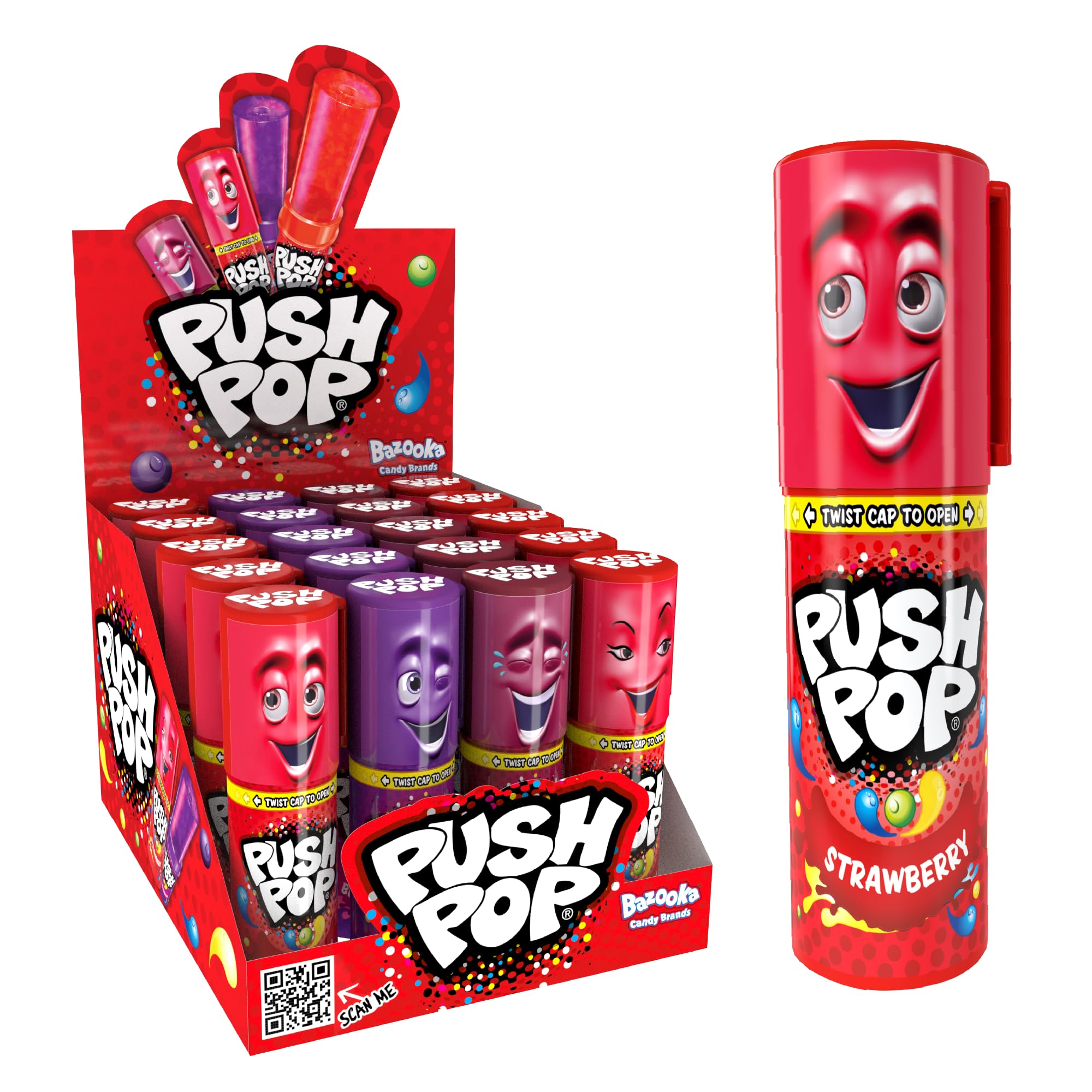 Pop Lollipops (Pack of 20 Lollipop Sweets Bulk) Twist Cap and Clip, Tasty Kids S