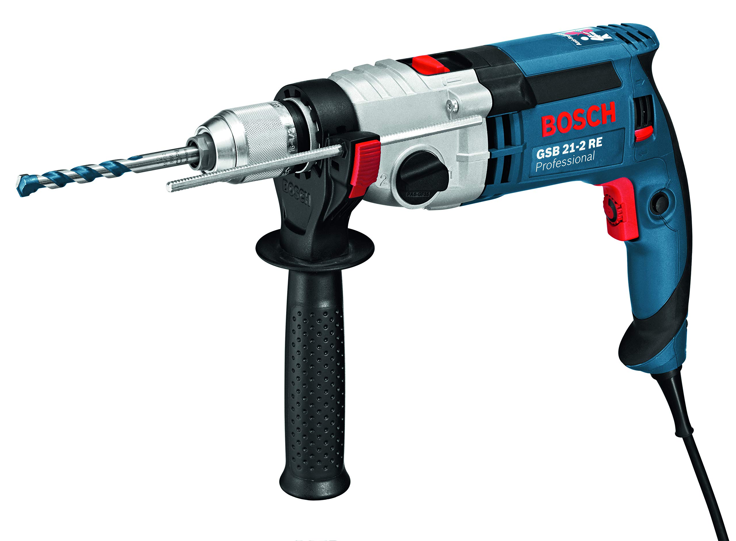 Professional Corded Impact Drill GSB 21-2 (240V, 1.100W, incl. Auxiliary Handle,