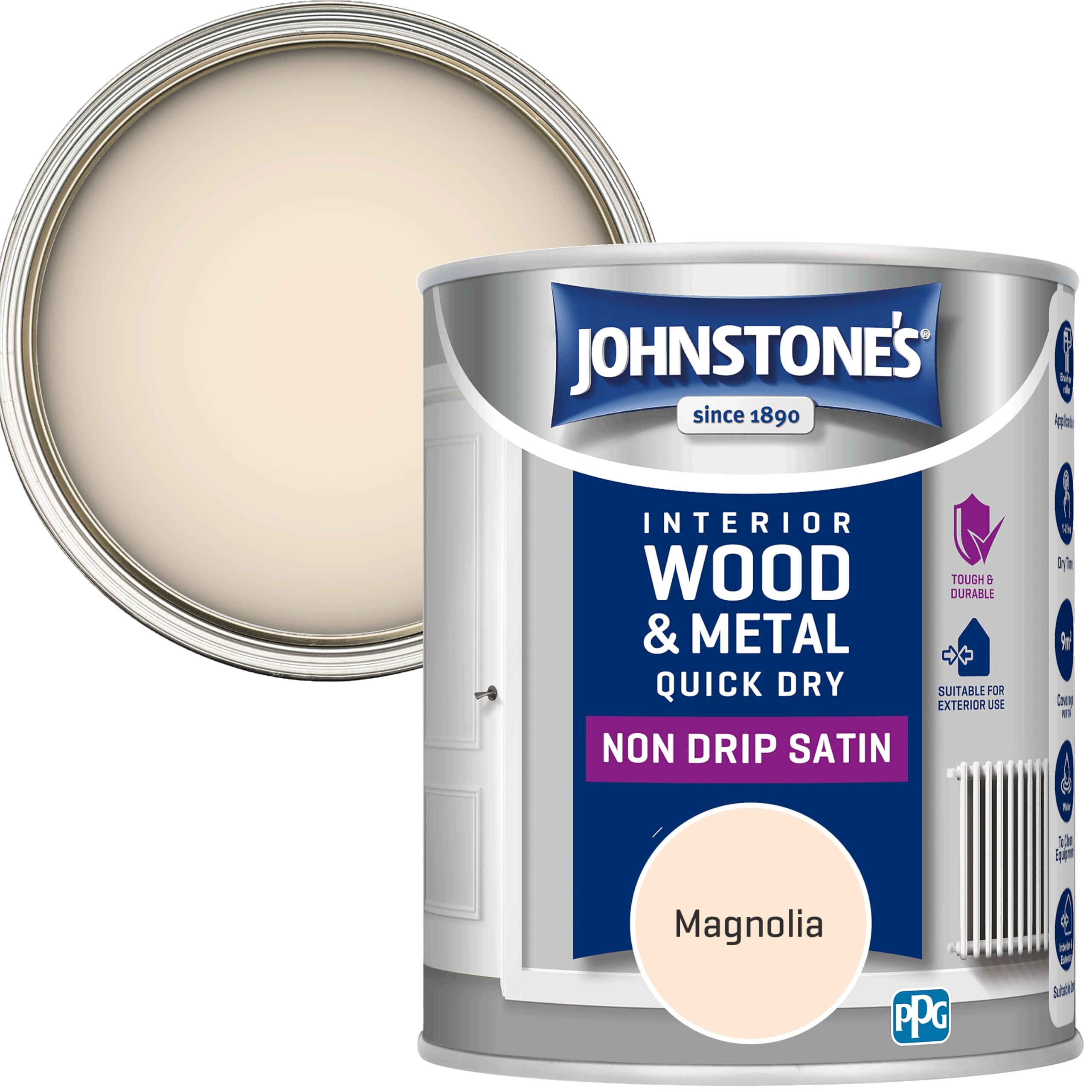 Quick Dry Satin Wood & Metal Paint - Magnolia - 750ml