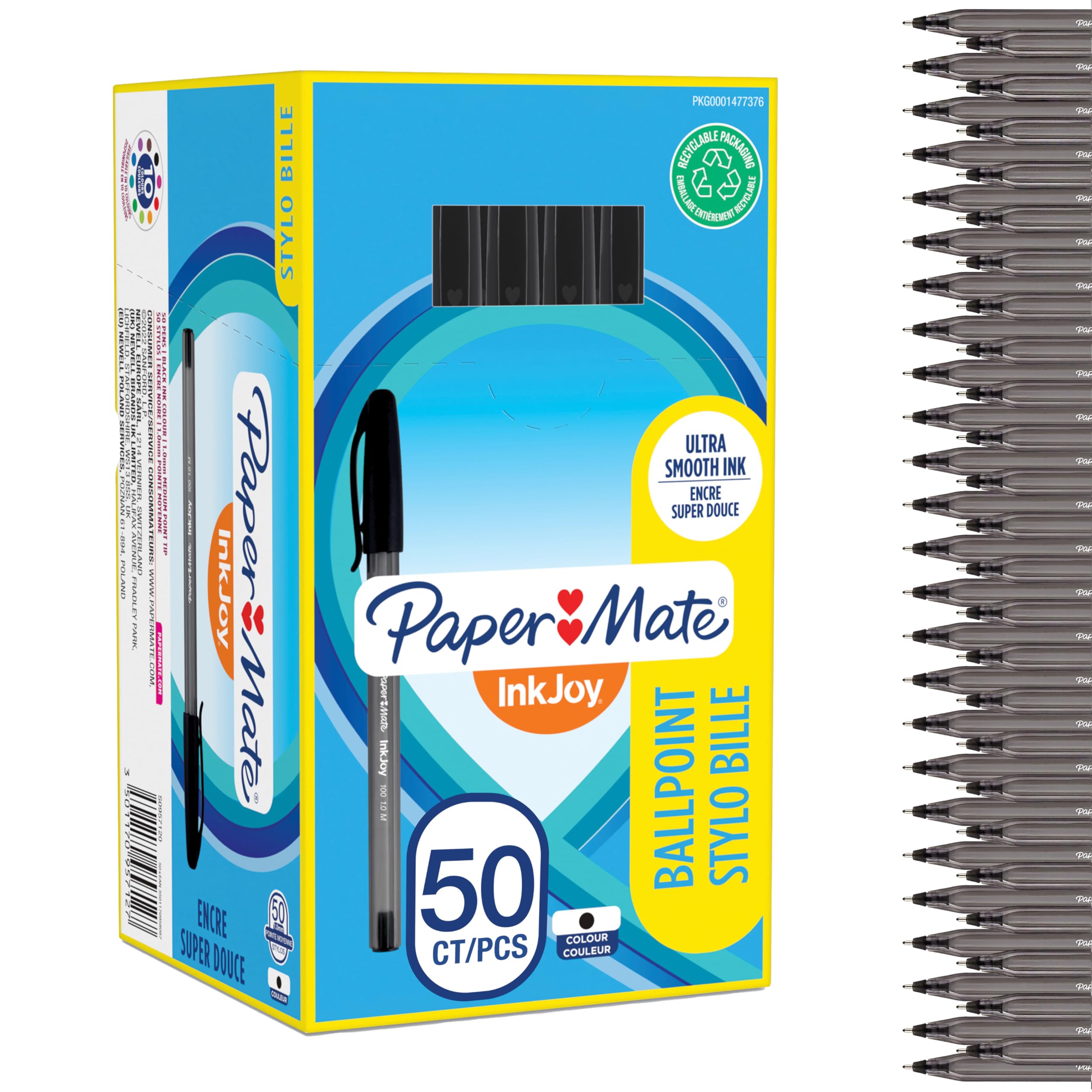 Mate InkJoy 100ST Ballpoint Pens | Medium Point (1.0mm) | Black | 50 Count