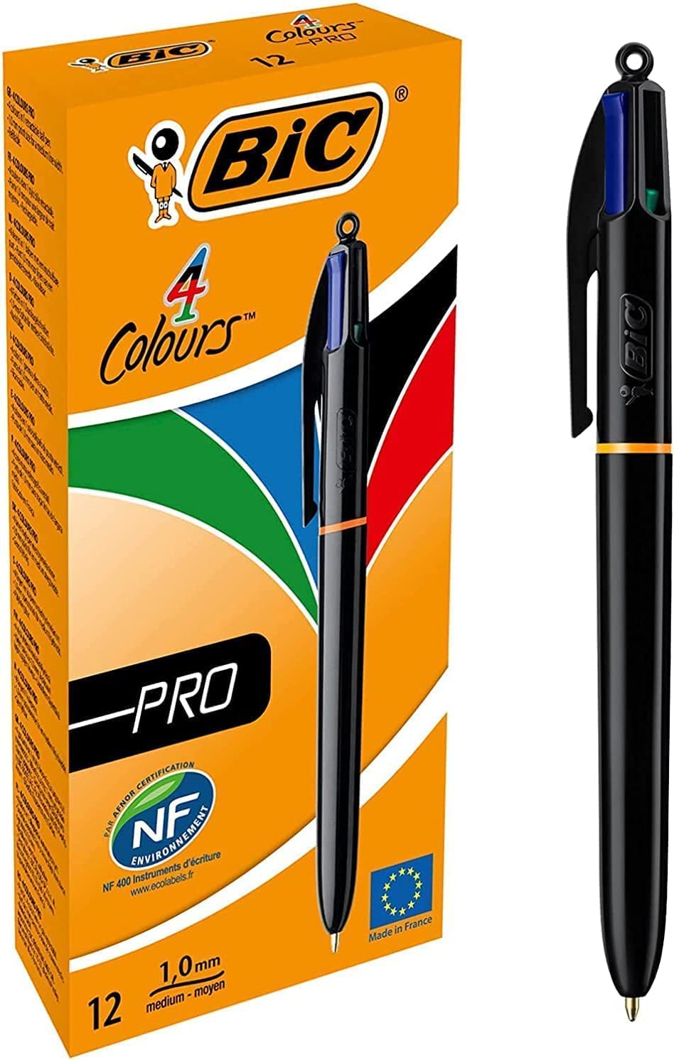 4 Colours Pro Multi Pen, Multi Coloured Pens All In One, Retractable Ballpoint P