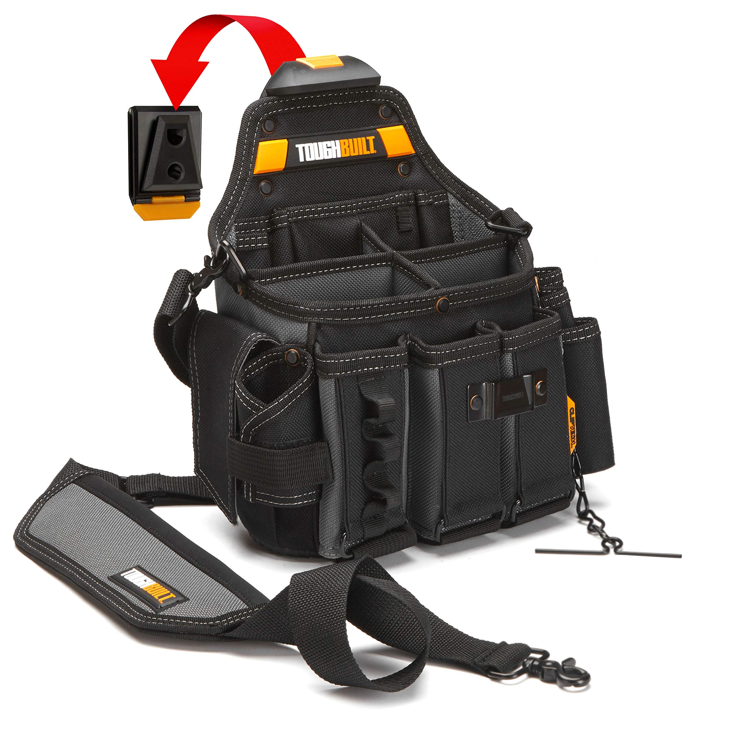 Master Electrician Pouch + Shoulder Strap by,Black