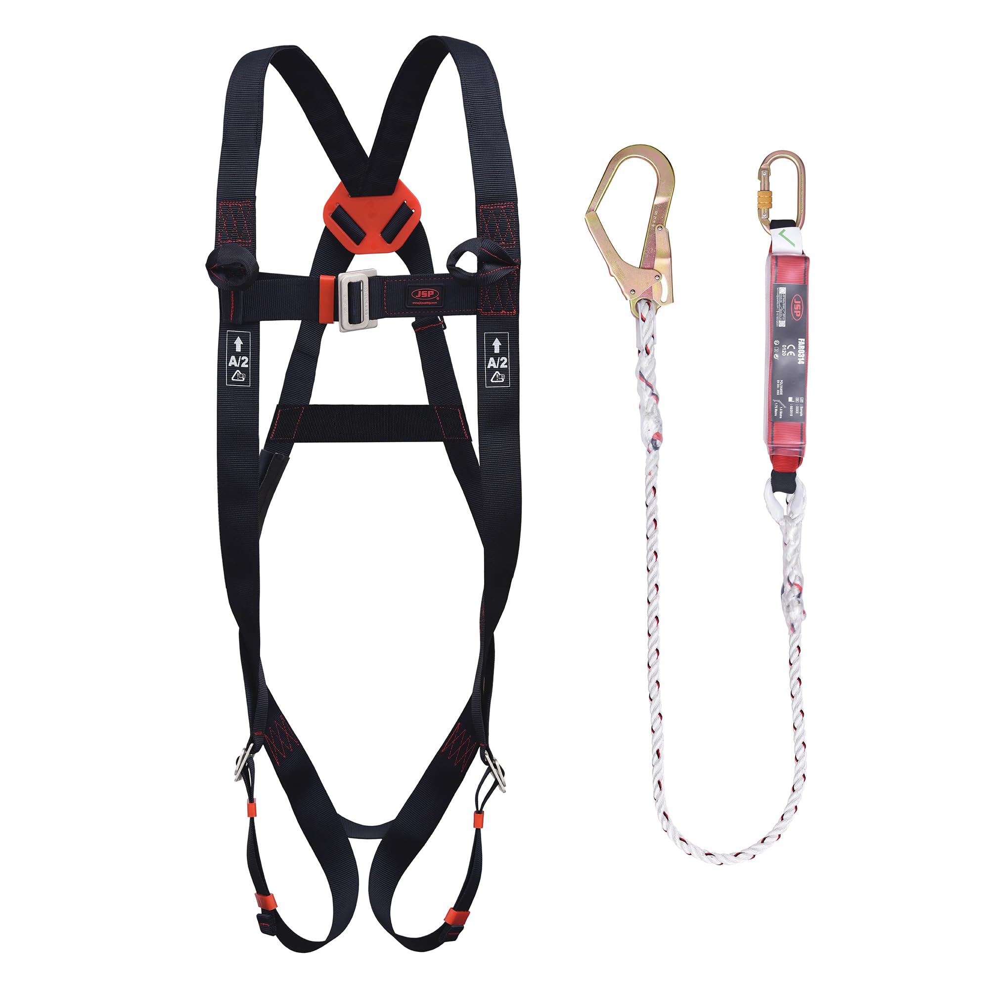 SPARTAN Fall Arrest Kit - Black - One Size - Height Safety - Harness & Lanyard -