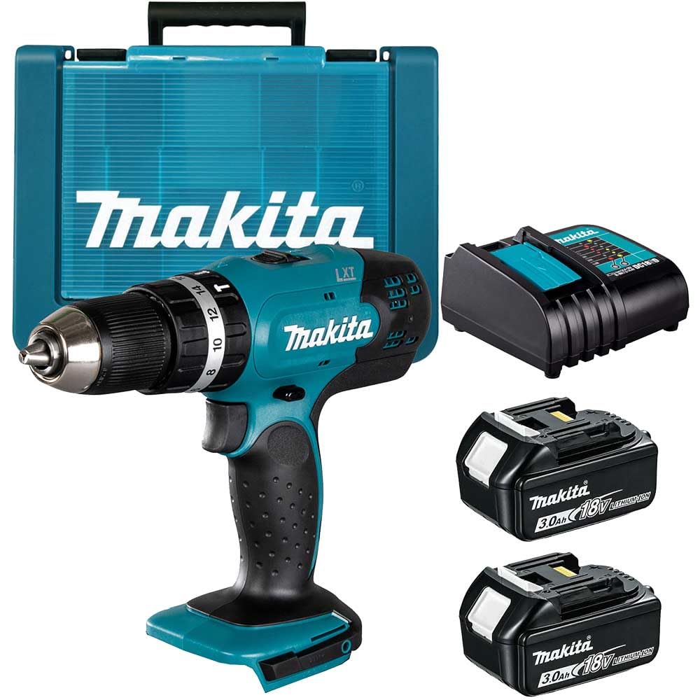 18 V Cordless Combi Drill, 2 x Batteries and Charger