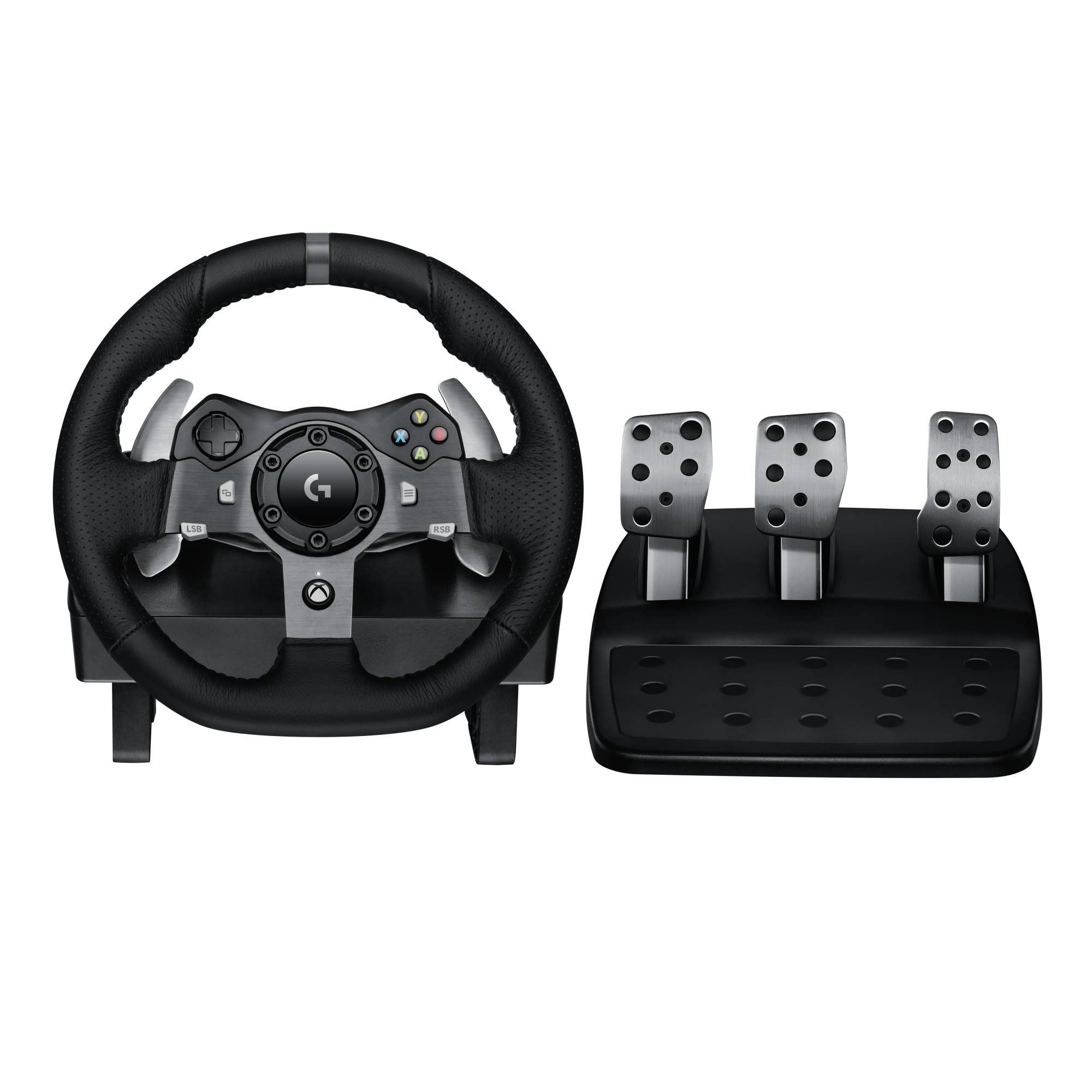 G G920 Driving Force Racing Wheel and Floor Pedals, Real Force Feedback, Stainle