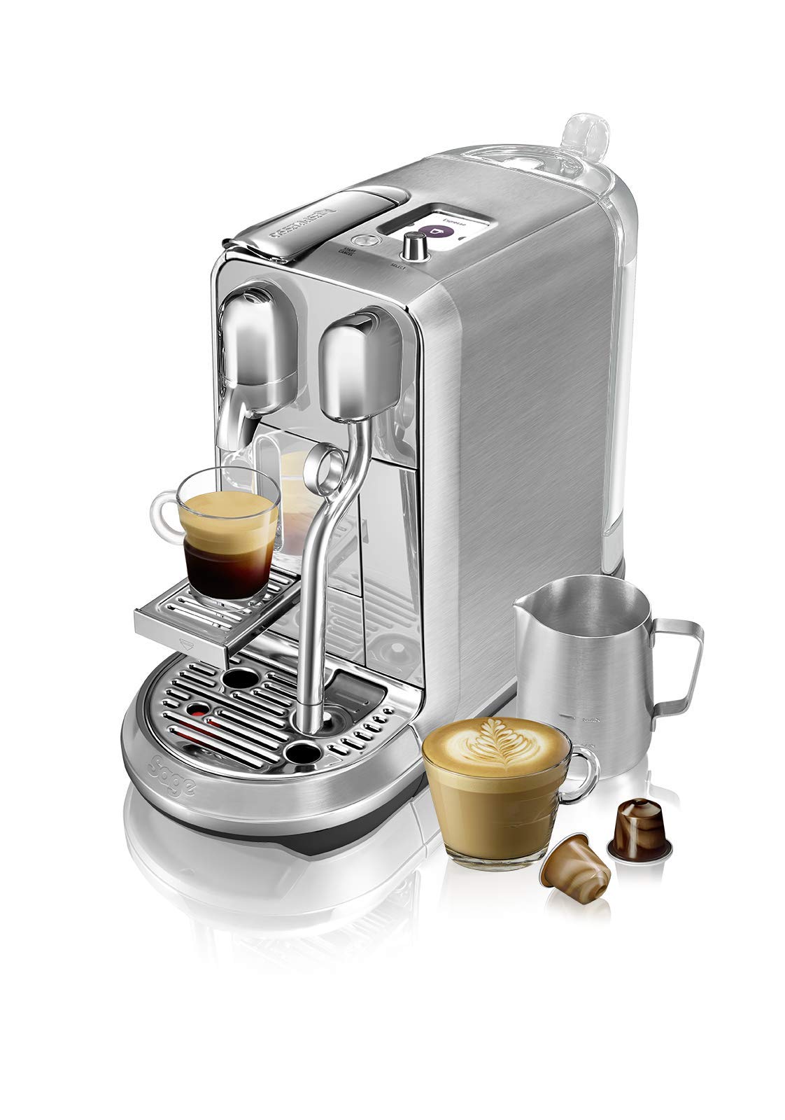 Creatista Plus Automatic Pod coffee machine with milk frother wand for Espresso,