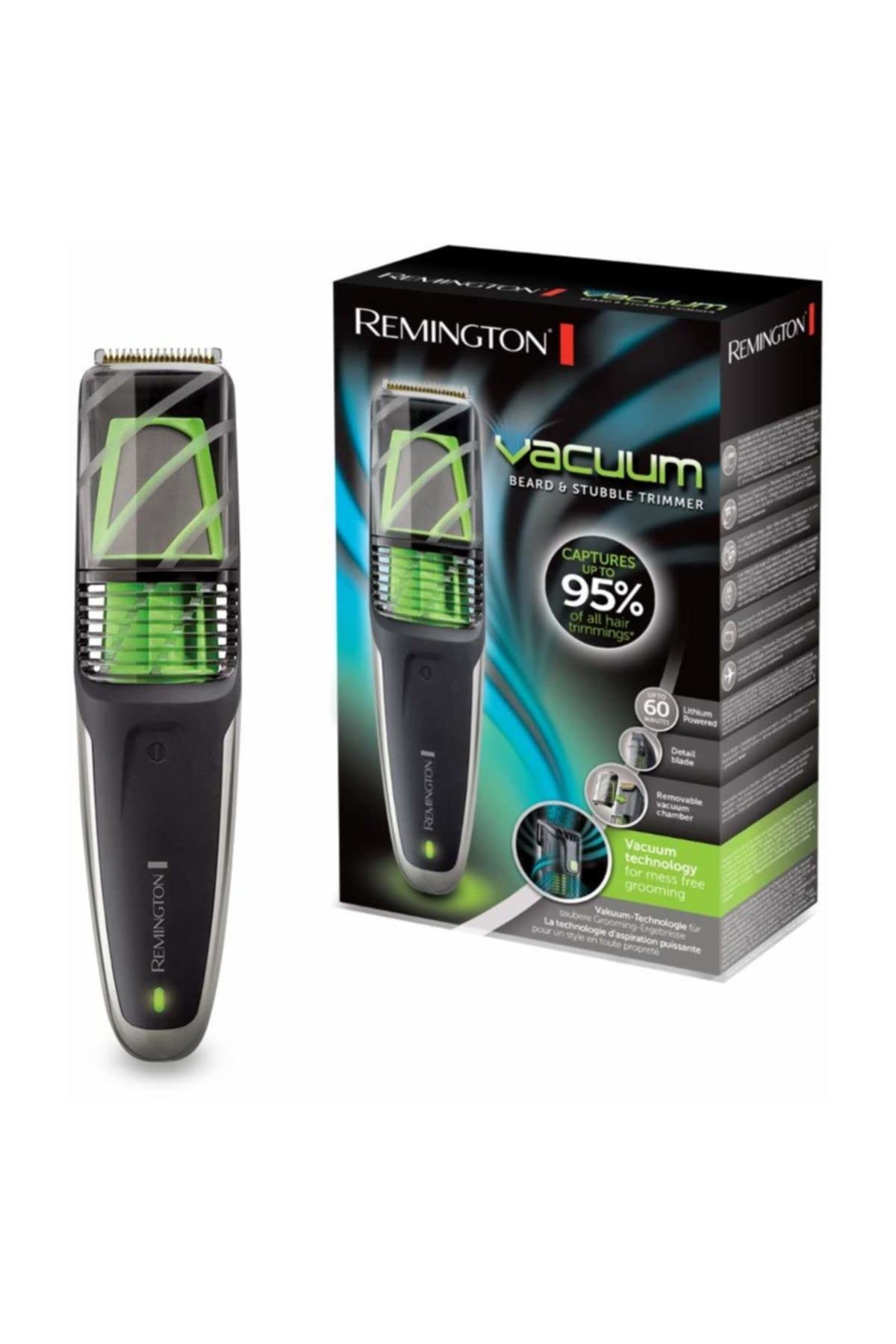Vacuum Beard and Stubble Trimmer (Vacuum to catch Trimmed Hair, Titanium Blades,