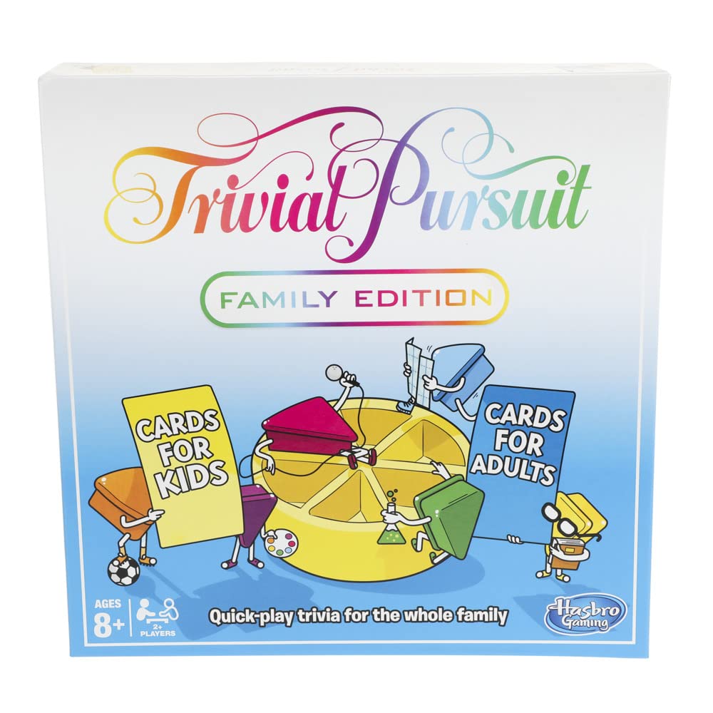 Gaming Trivial Pursuit, Family Edition, Trivia Board Game for 2 Players or More,