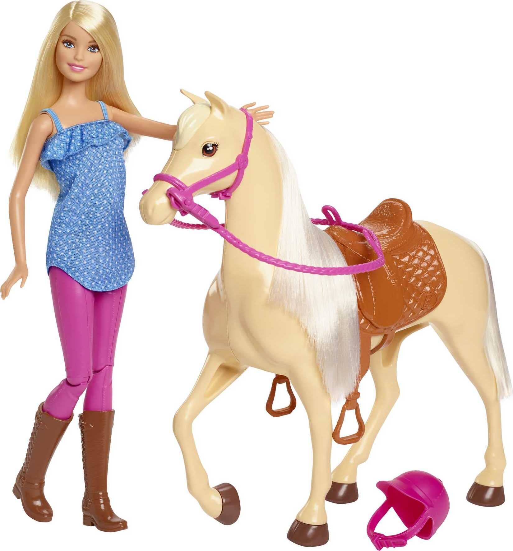 Playet with Blonde Fashion Doll in Riding Outfit