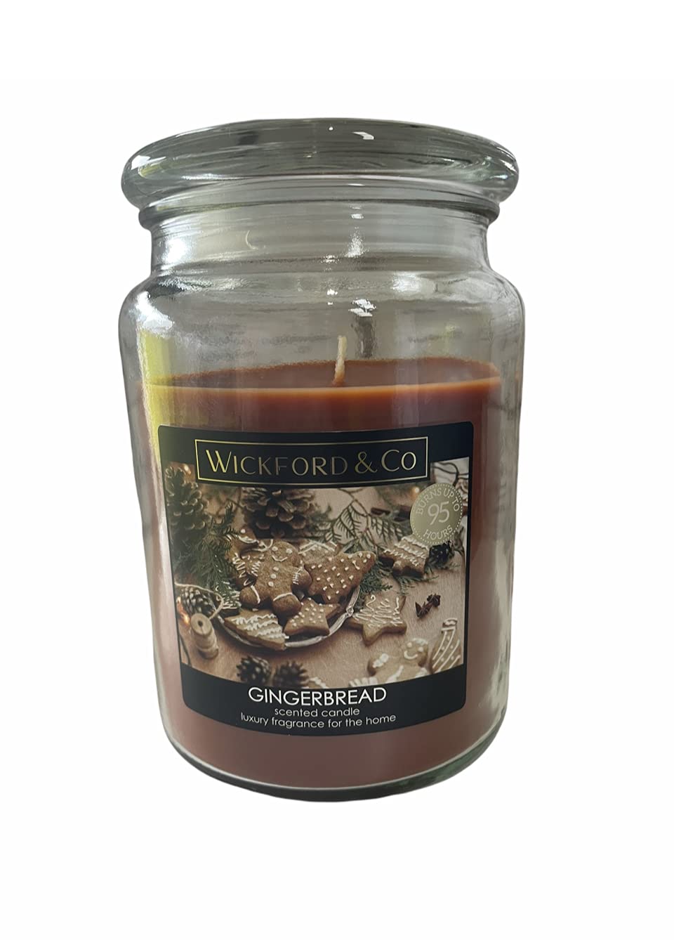 Scented Candle – Gingerbread - 18 Oz Jar with lid - up to 95 Hour Burn Time – (b