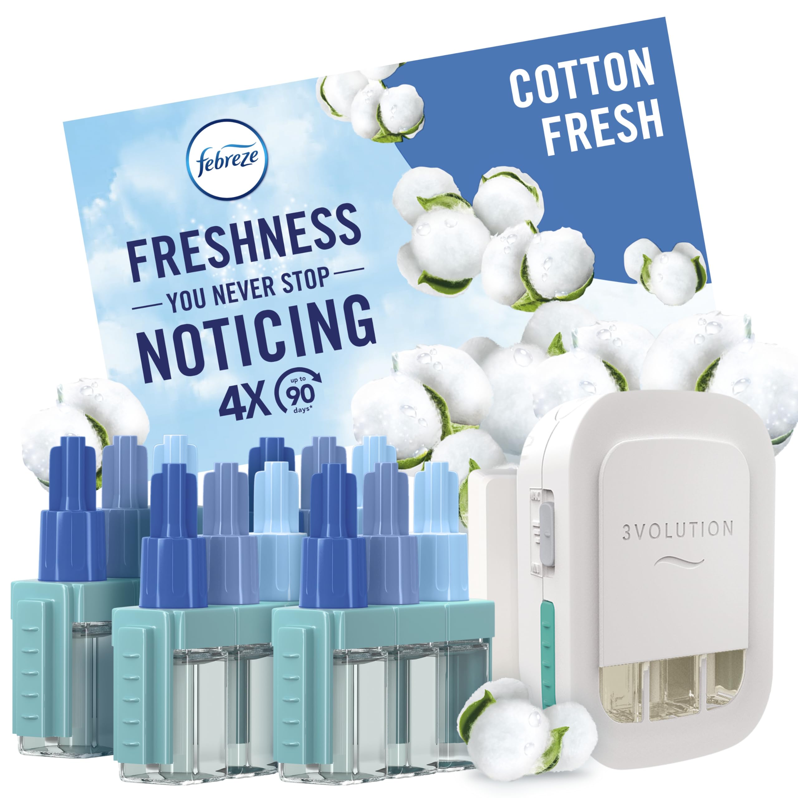 3Volution Air Freshener Plug-in Starter Kit Cotton Fresh 4x20ML