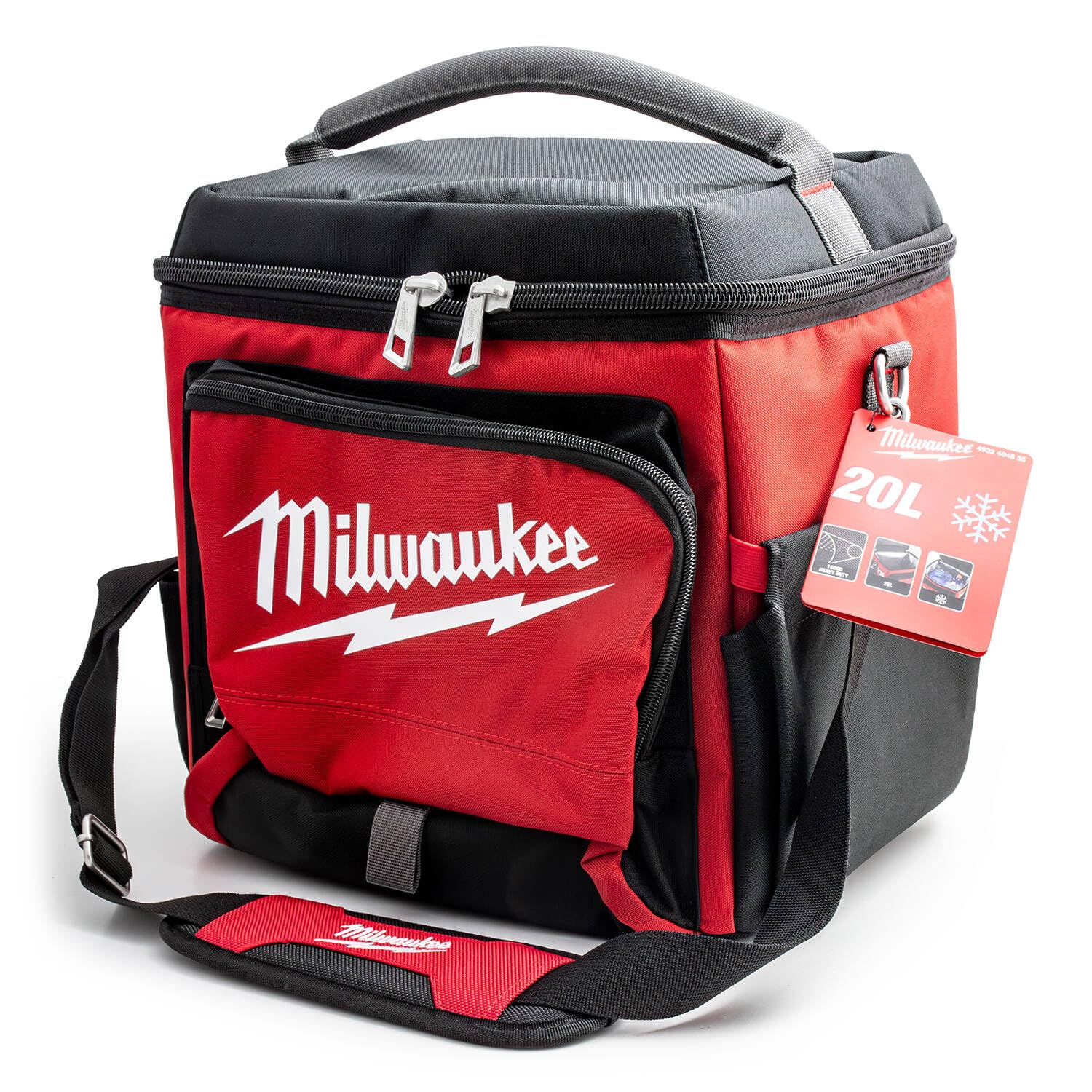 4932464835 20 Liters, Insulated Jobsite Cooler Bag, Up to 24 hours, Red/Black