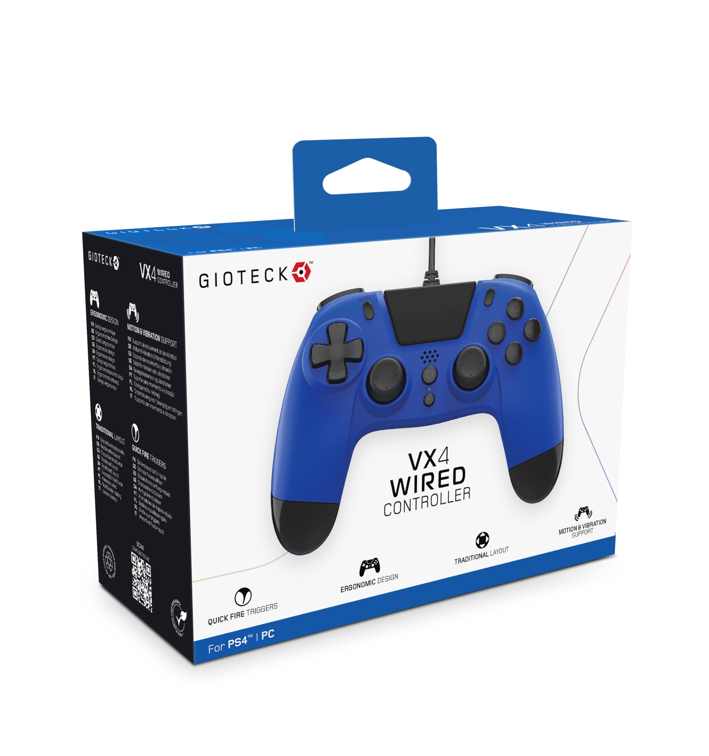 VX4 Wired Controller for PlayStation 4 (PS4) - Blue [PlayStation 4]