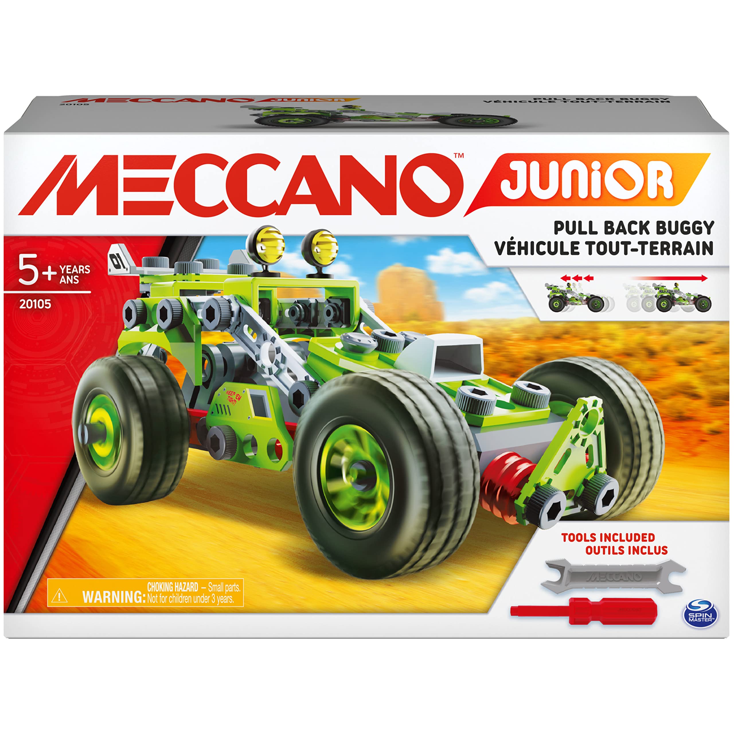 Junior, 3-in-1 Deluxe Pull-Back Buggy STEAM Model Building Kit, for Kids Aged 5 