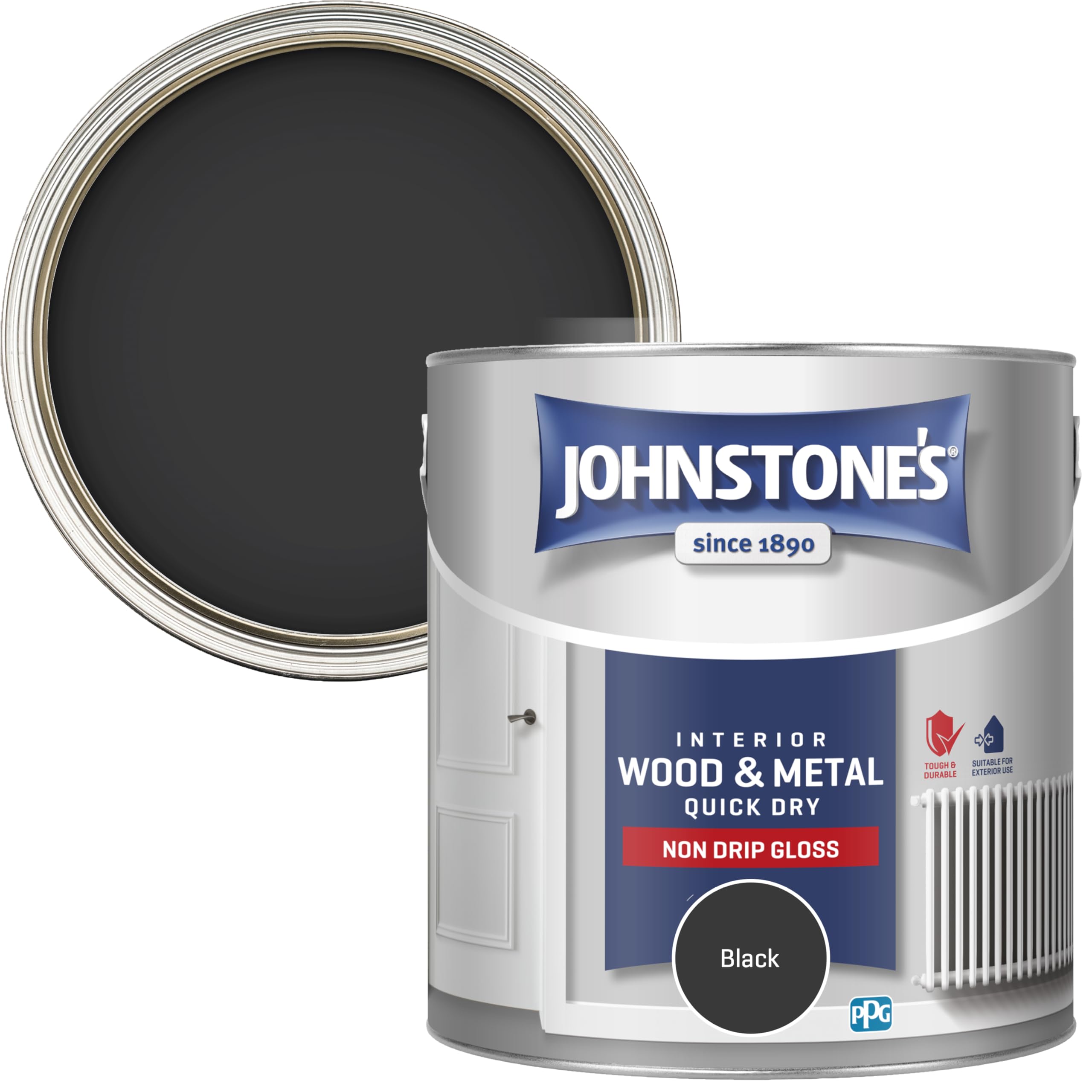 Gloss Wood & Metal Paint - Black - 2.5L