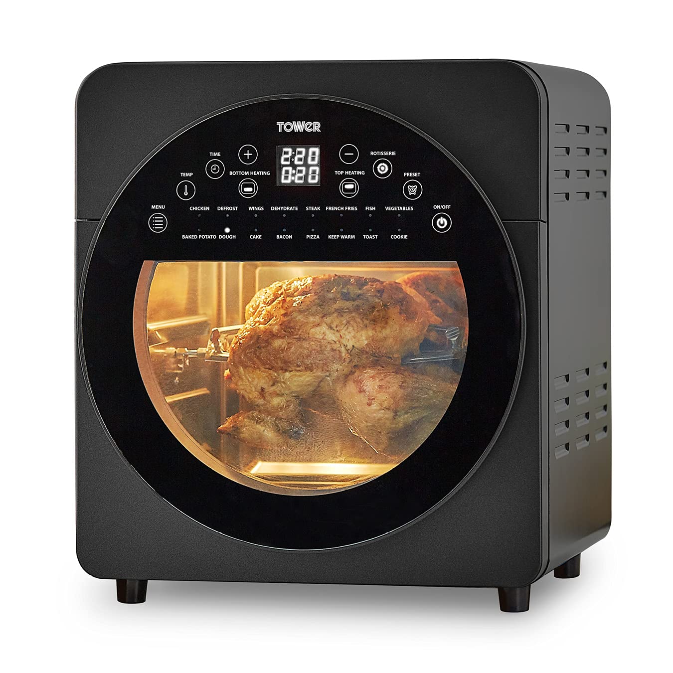 T17051BLK, Vortx XL 14.5L 5-in-1 Digital Air Fryer Oven with Rotisserie, 1700W P