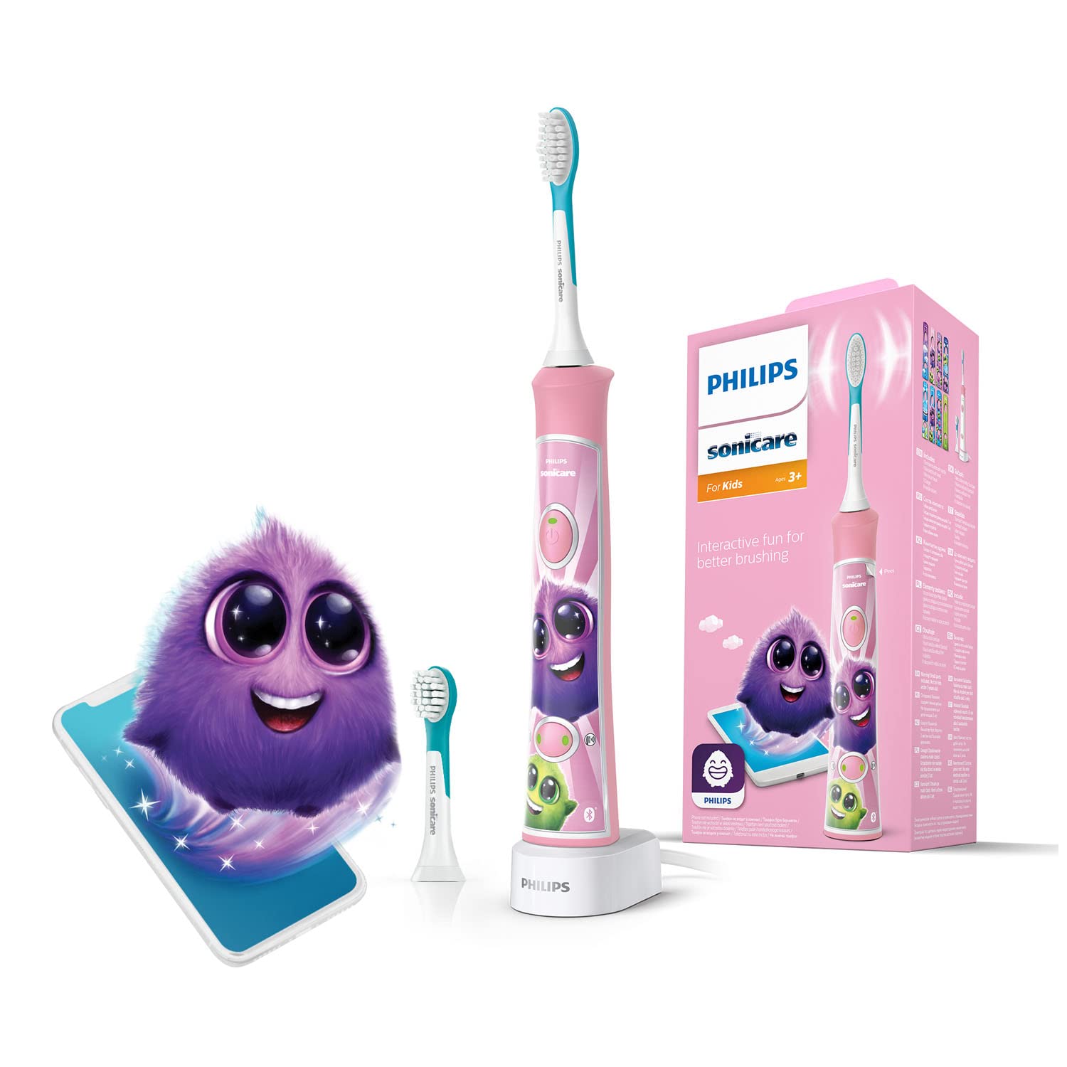 Battery Powered Sonicare for Kids Sonic Electric Toothbrush (Model HX6352/42)