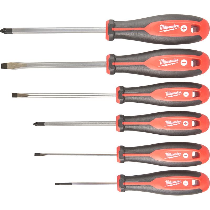 Series of 6 Magnetic Screwdrivers tip 4932471806, Black-red