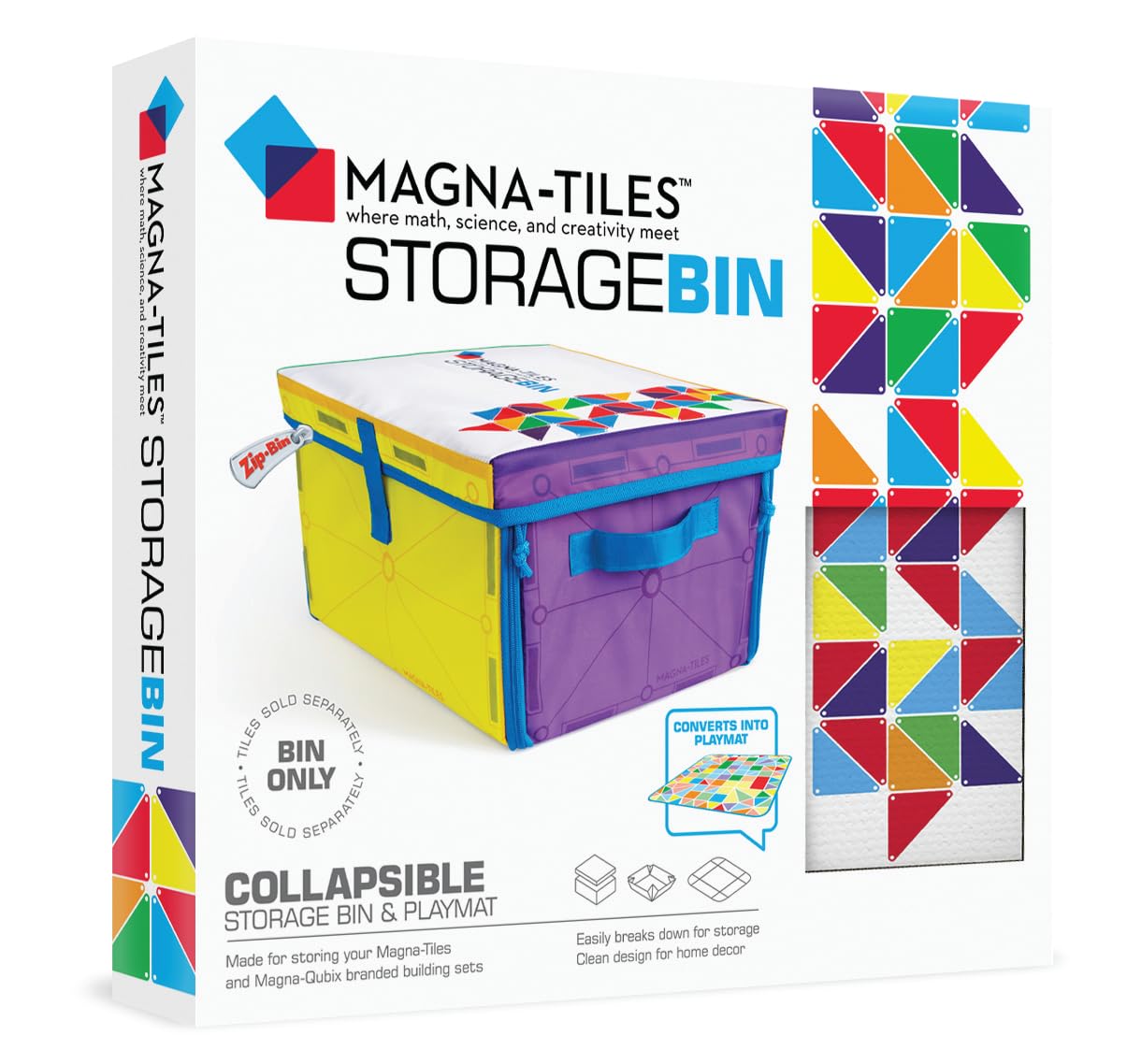 Storage Bin & Interactive Play-Mat, Collapsible Storage Bin With Handles for Pla