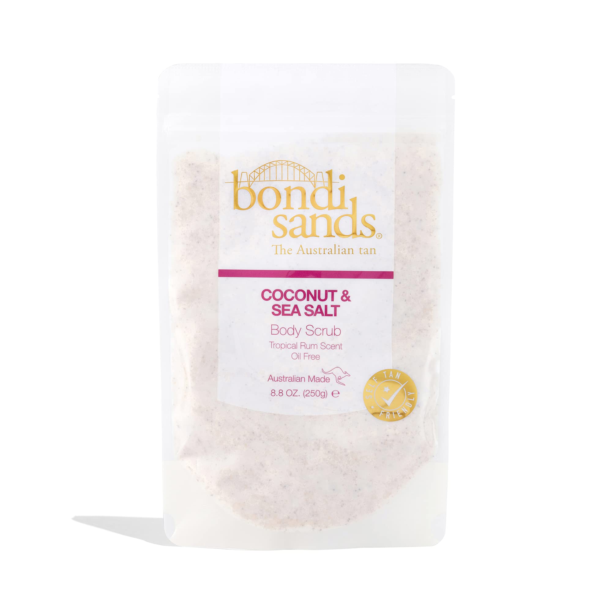 Tropical Rum Coconut & Sea Salt Body Scrub | Oil-Free Formula Gently Exfoliates 