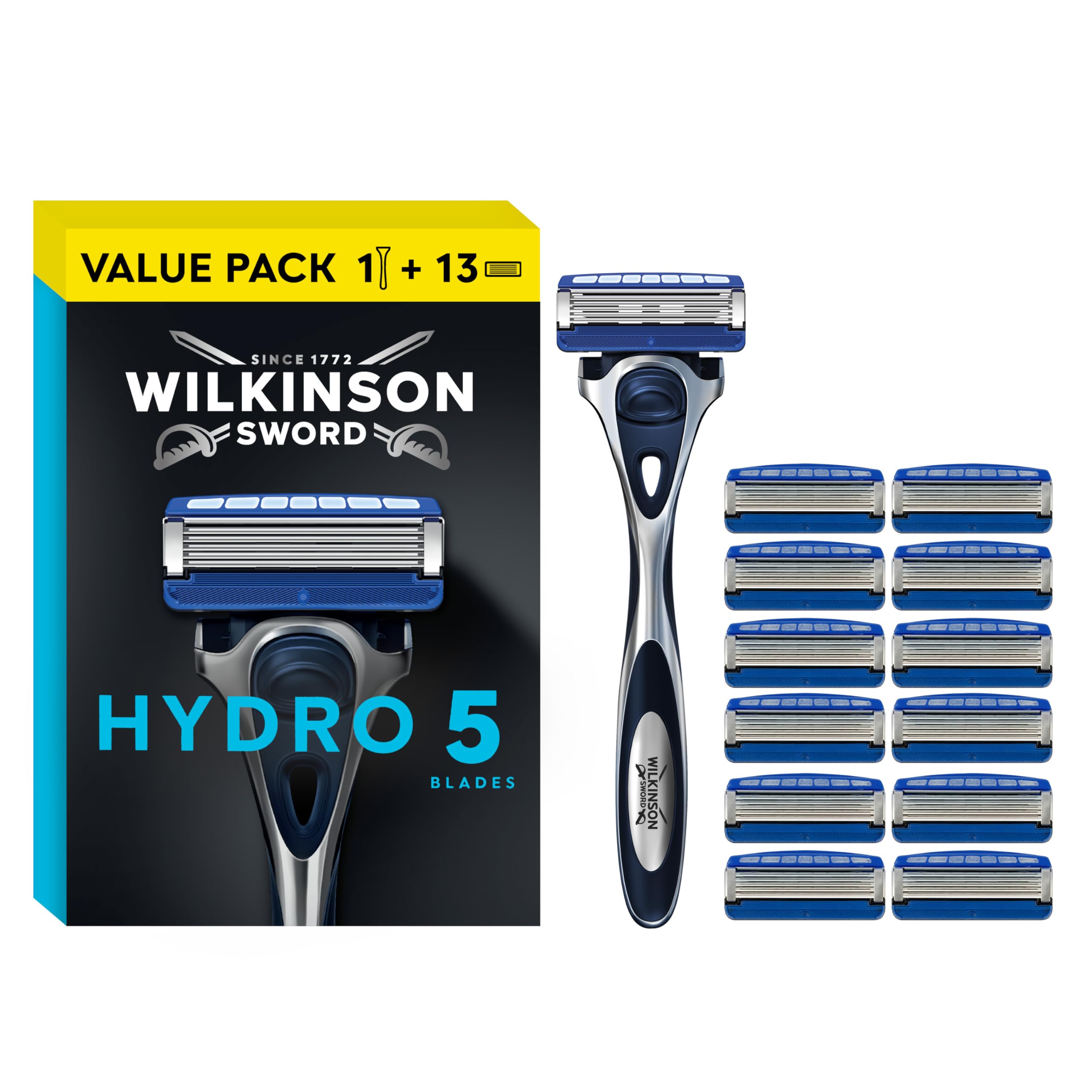 Hydro 5 Men’s Razor Handle, 12 Blade Refills
