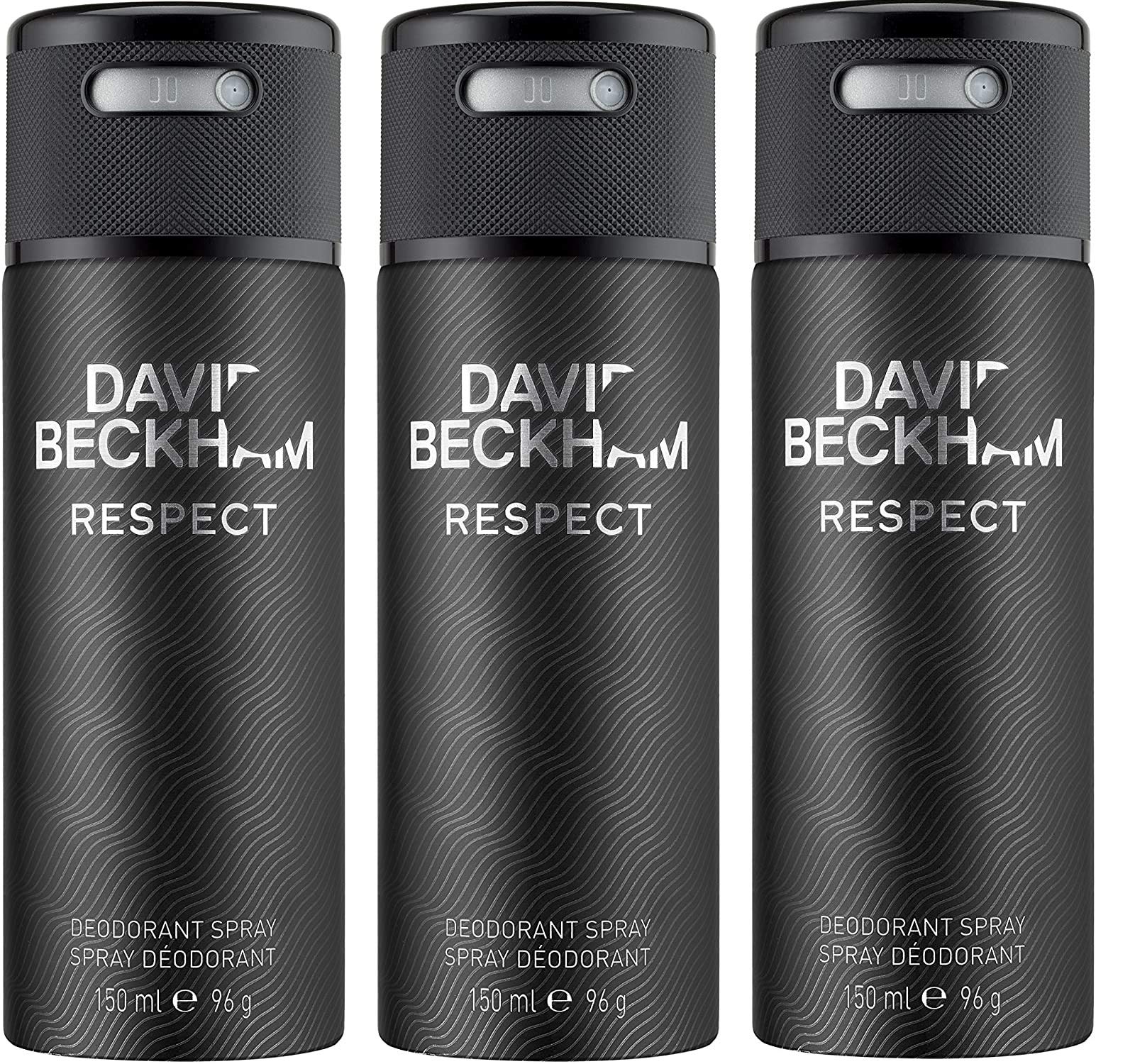 Beckham Respect Deodorant Body Spray, 150ml 3 Pack