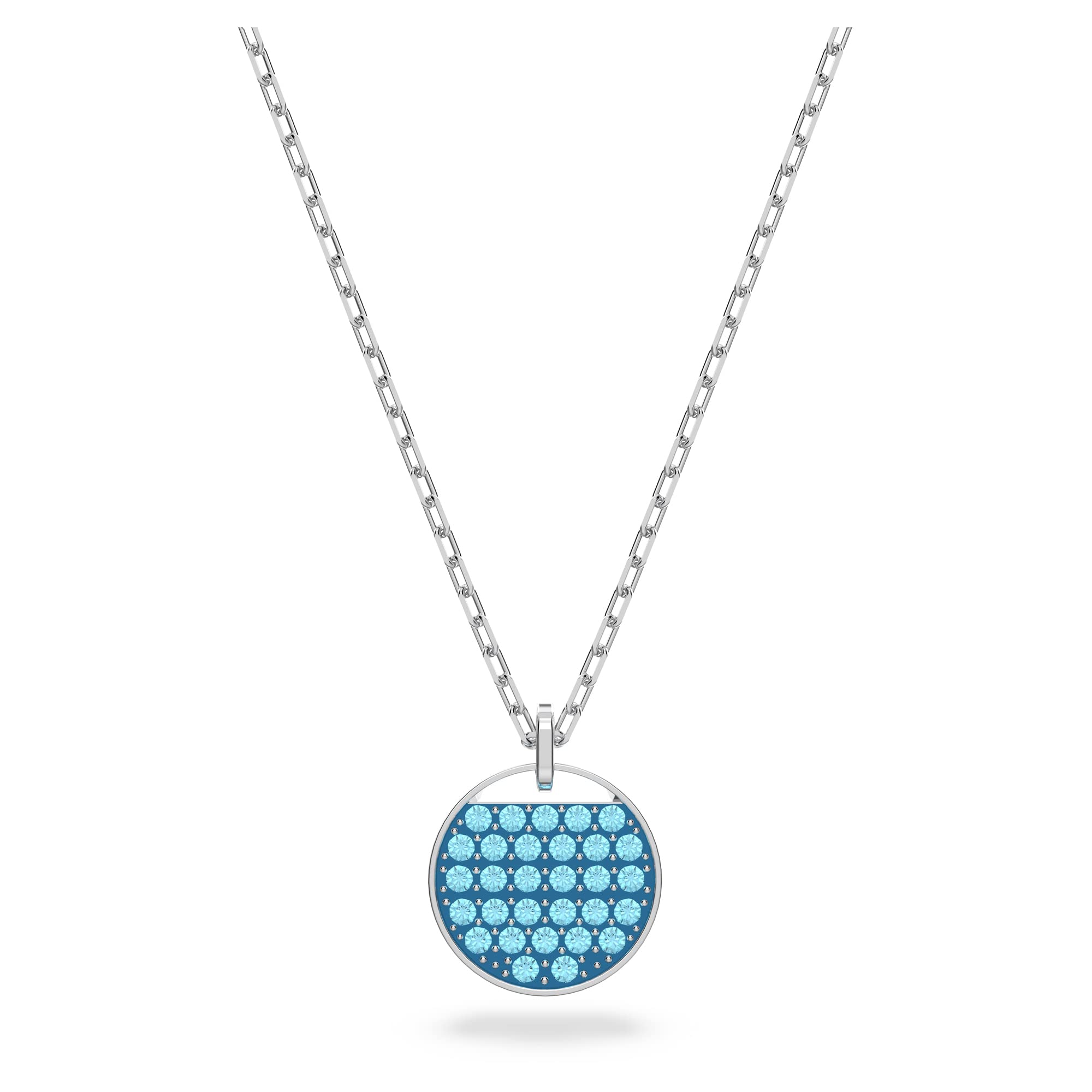 Ginger pendant, Blue, Rhodium plated