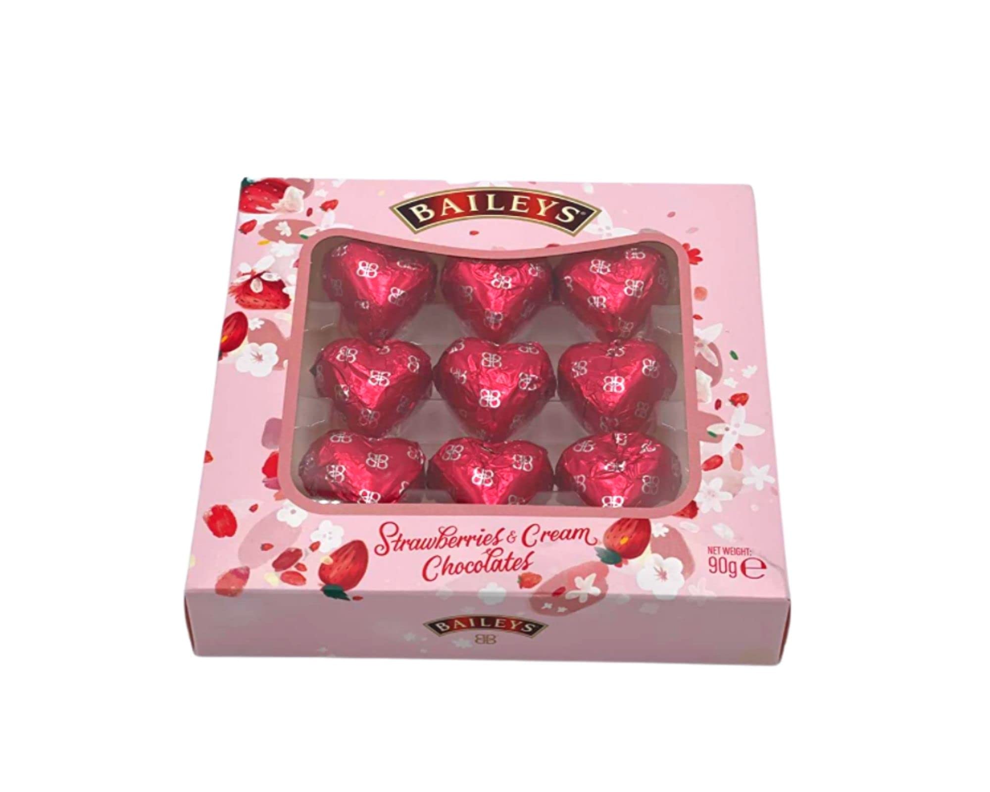 Strawberry and Cream Hearts 90g Gift Box. Great Gift for Birthday, Anniversary, 