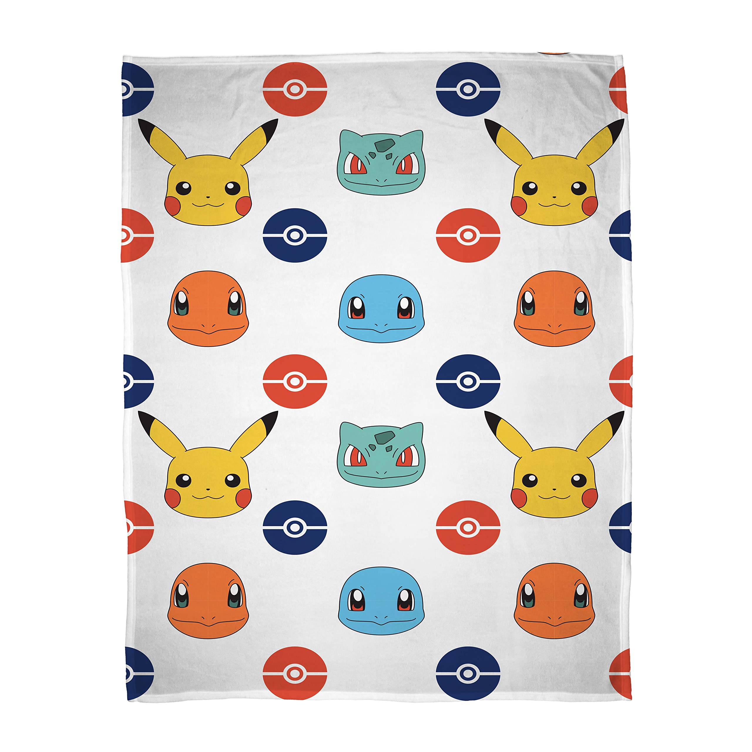 Official Fleece Blanket | Pikachu Badges Design Super Soft Warm Throw | Characte