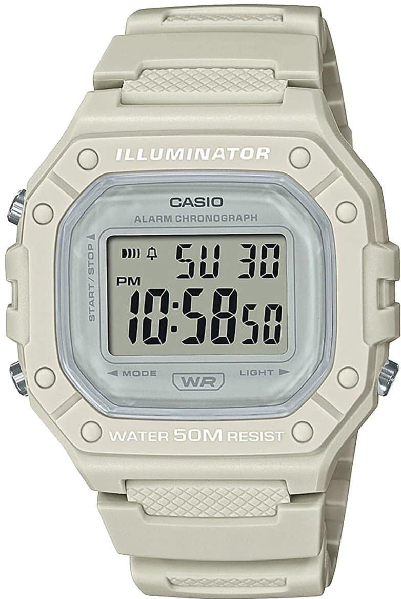 Unisex 44.40mm Quartz Watch with Clear Digital dial and Cream Plastic/Resin Stra