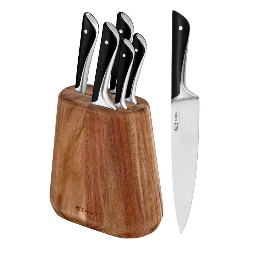 Jamie Oliver 5-Piece Kitchen Knife Set with Acacia Wood Block