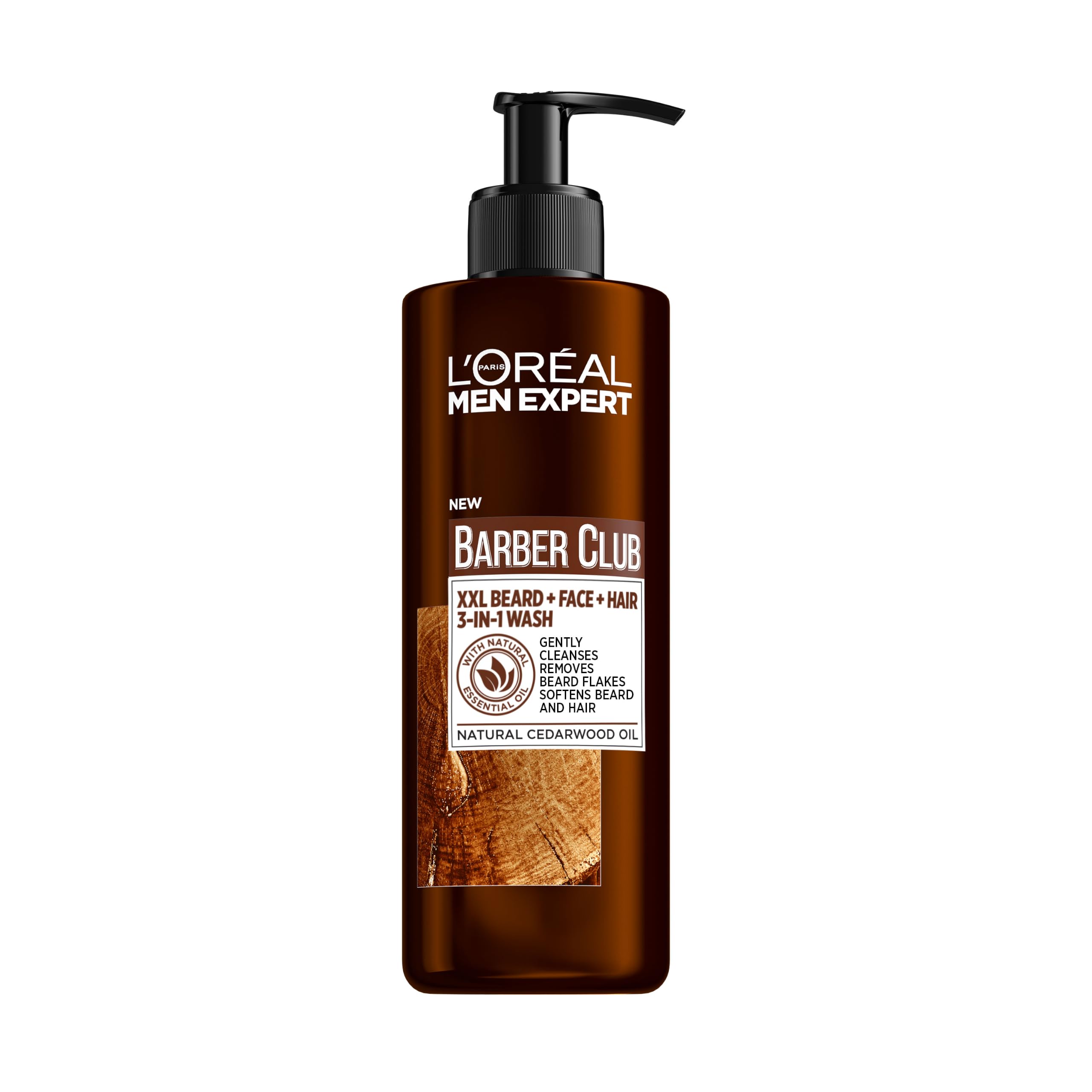 Paris Men Expert 3-In-1 Wash Barber Club Beard Hair Face 400ml