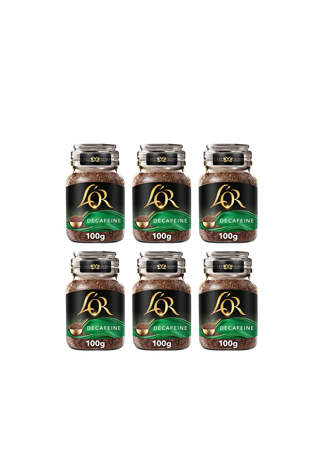 Decaff Instant Coffee 100g (Pack of 6 Jars, Total 600g)
