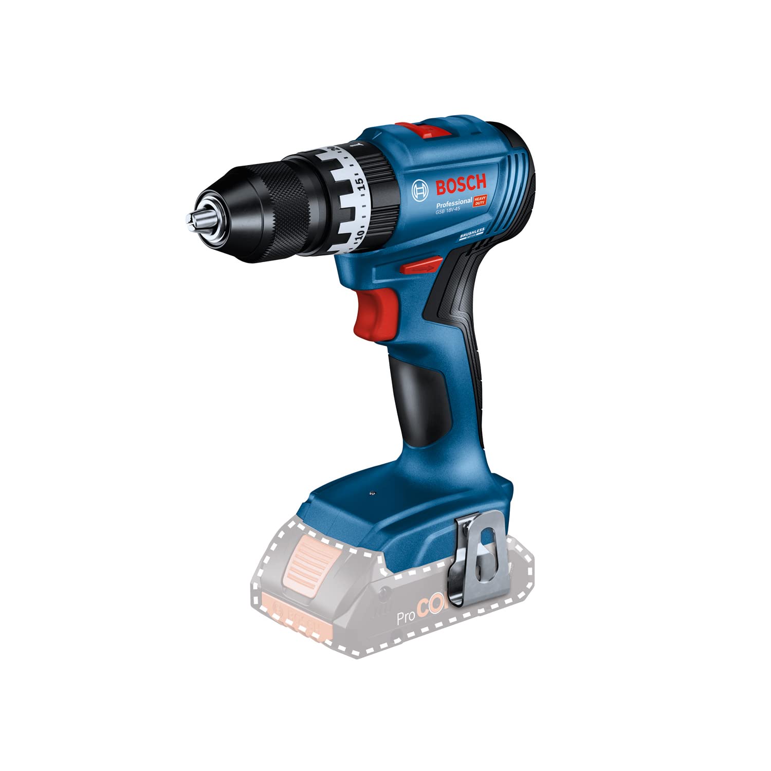 Professional 18V System GSB 18V-45 Cordless Hammer Drill (Speed 1,900 min) ¹, Ba