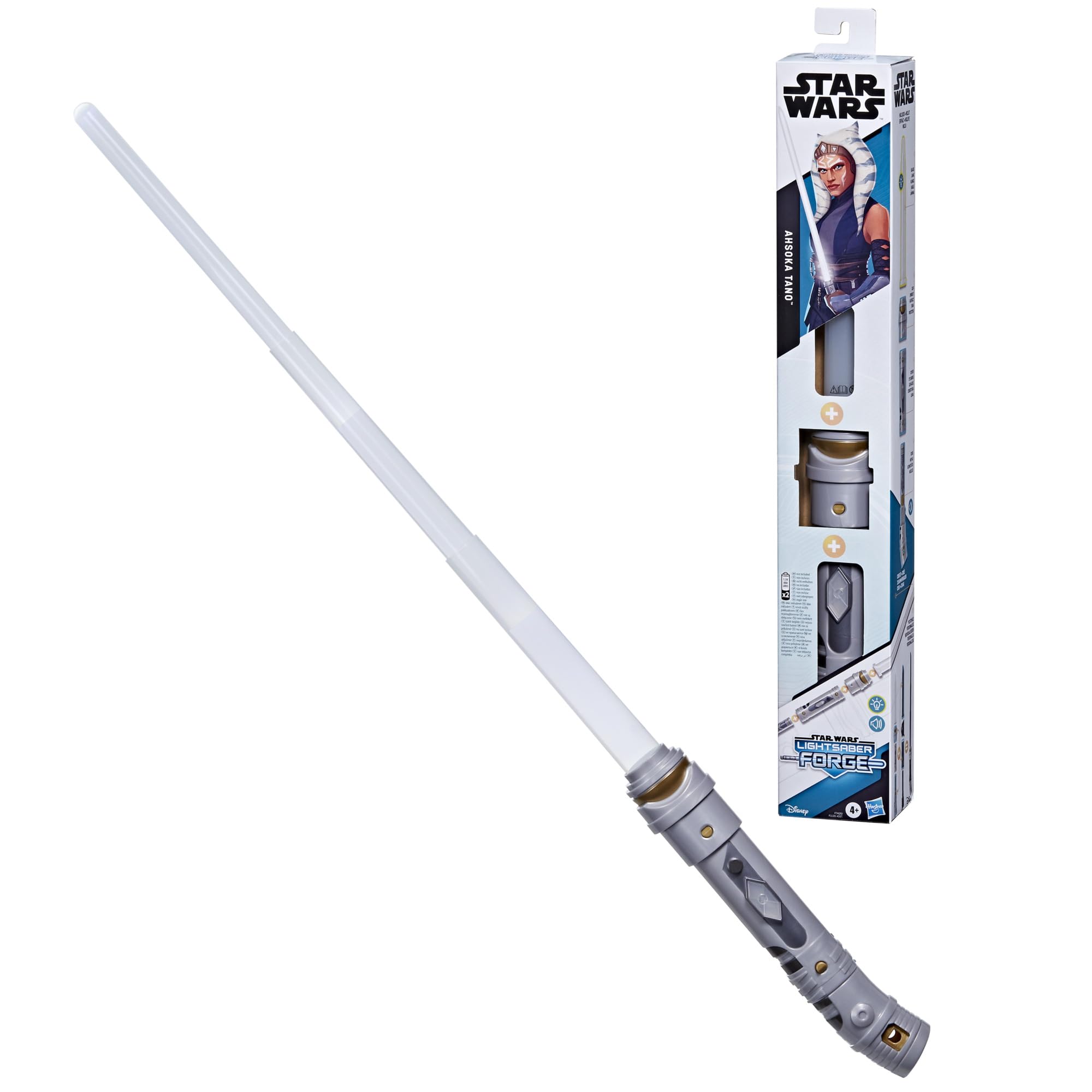 Wars Lightsaber Forge Ahsoka Tano, White Customisable Electronic Lightsaber, Toy