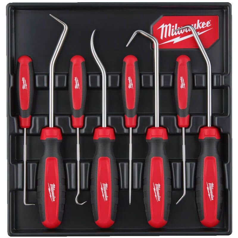 Mounting Hooks Set of 8: 2 x Flat, 2 x Curved, 2 x 90°, 2 x 45°, Red