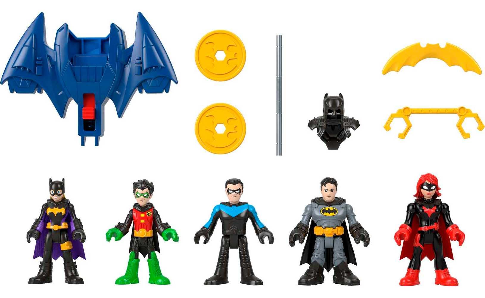 DC Super Friends Batman Toys, Family Multipack for Preschool Kids with 5 Poseabl