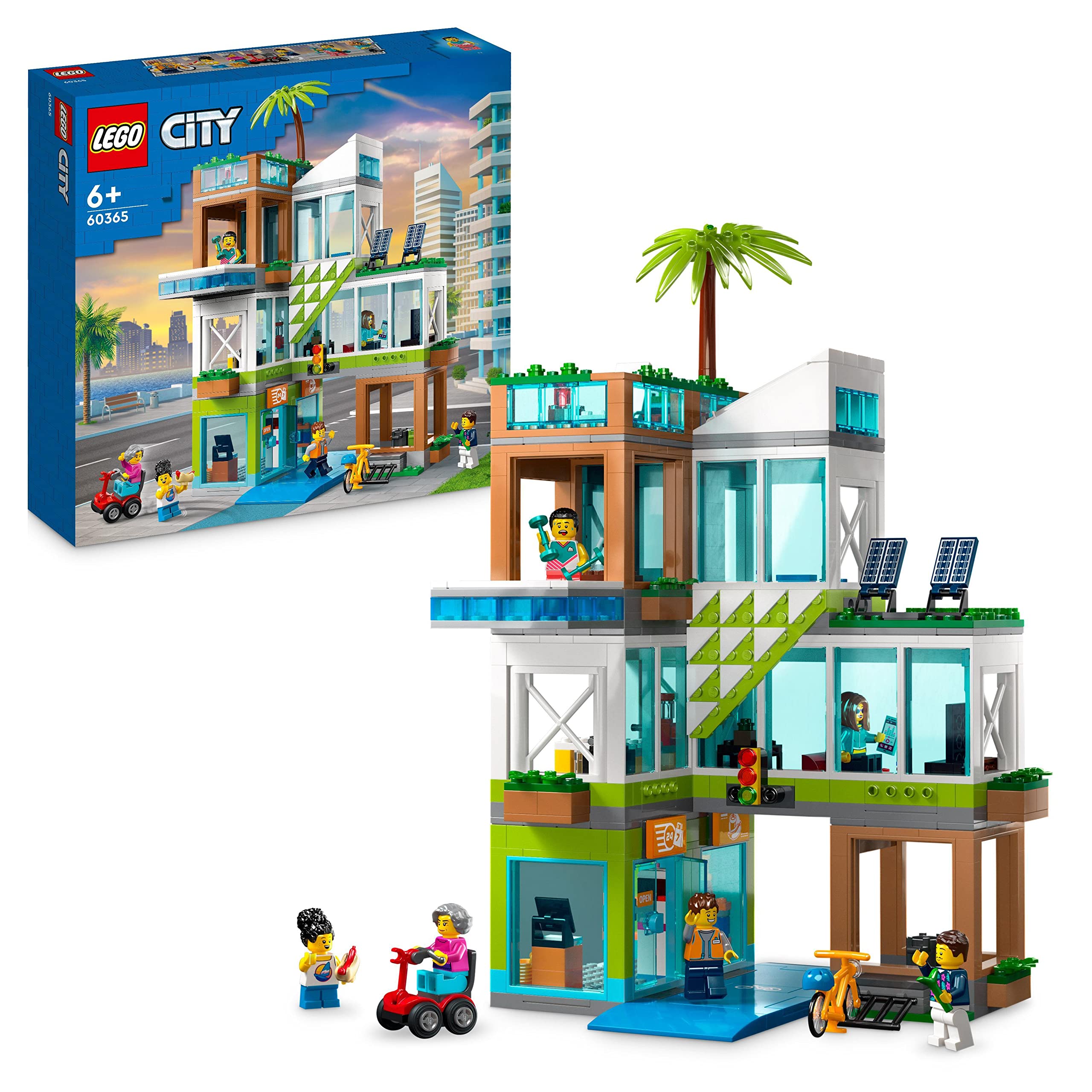 City Apartment Building, Modular Construction Set with Combinable Rooms, Shop, T