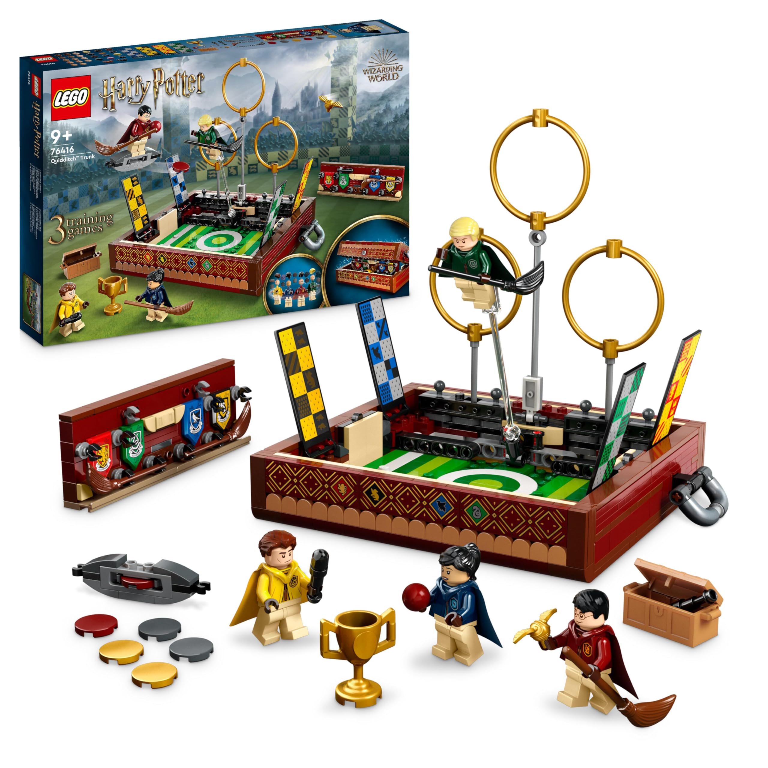 Harry Potter Quidditch Trunk, Play 3 Different Quidditch Games, Solo or 2-Player