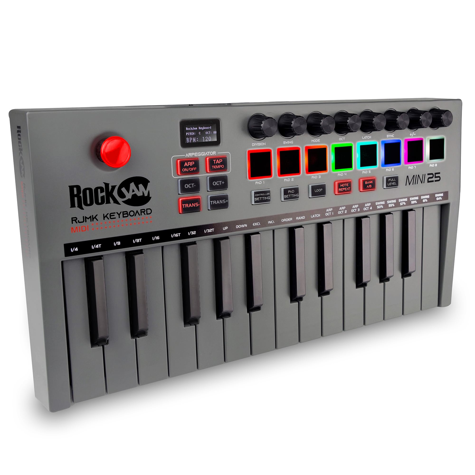 25-Key Rechargeable USB MIDI Keyboard Controller – Mini Piano Keyboard with Velo