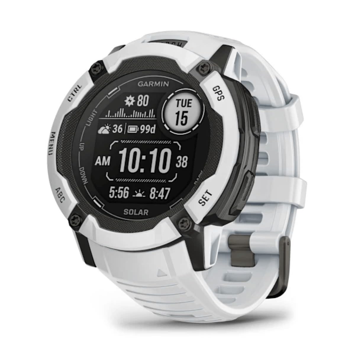 Instinct 2X, Solar rugged 50mm GPS smartwatch, Whitestone