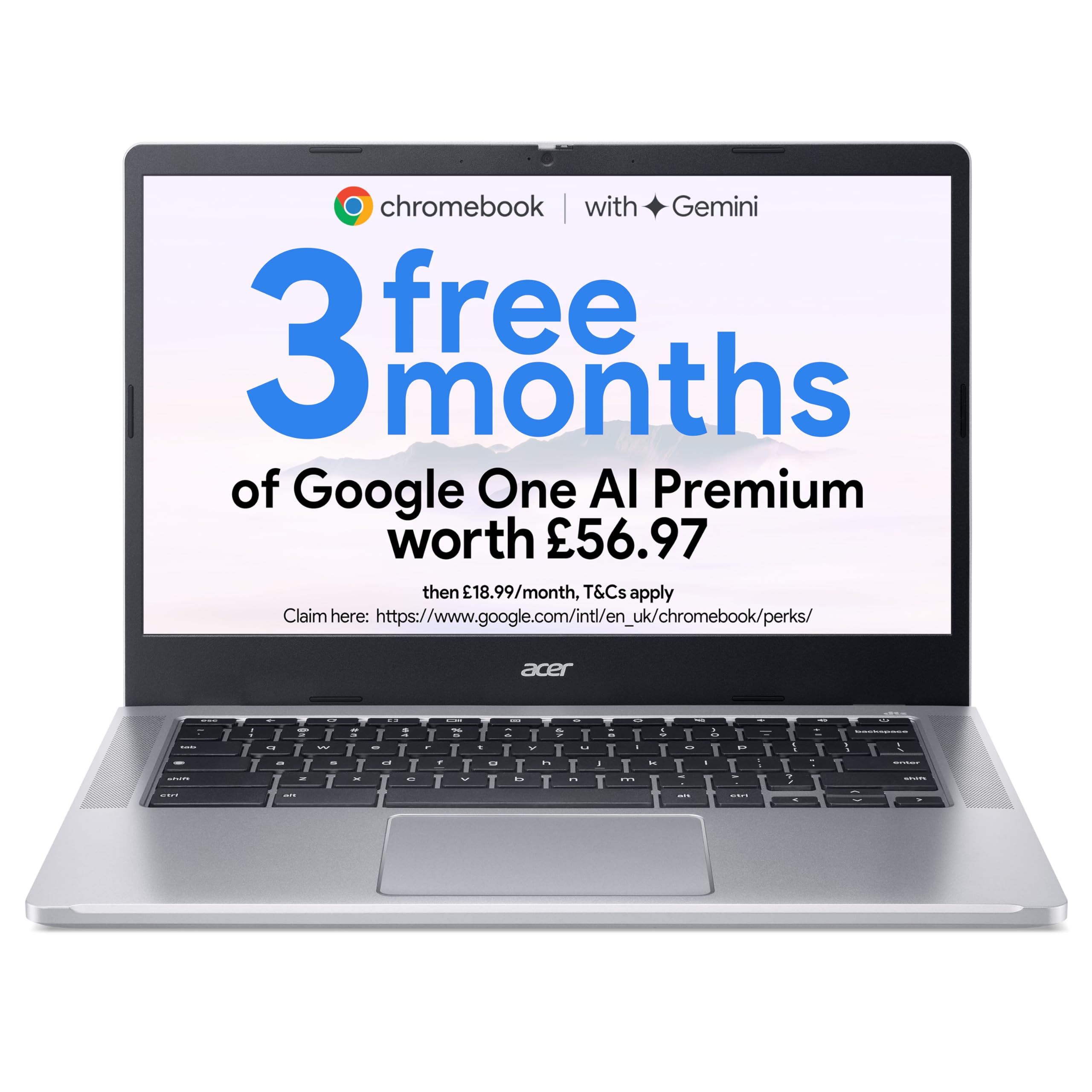 Chromebook 315 CB315-4H Laptop - Intel Celeron N4500, 4GB, 128GB eMMC, Integrate