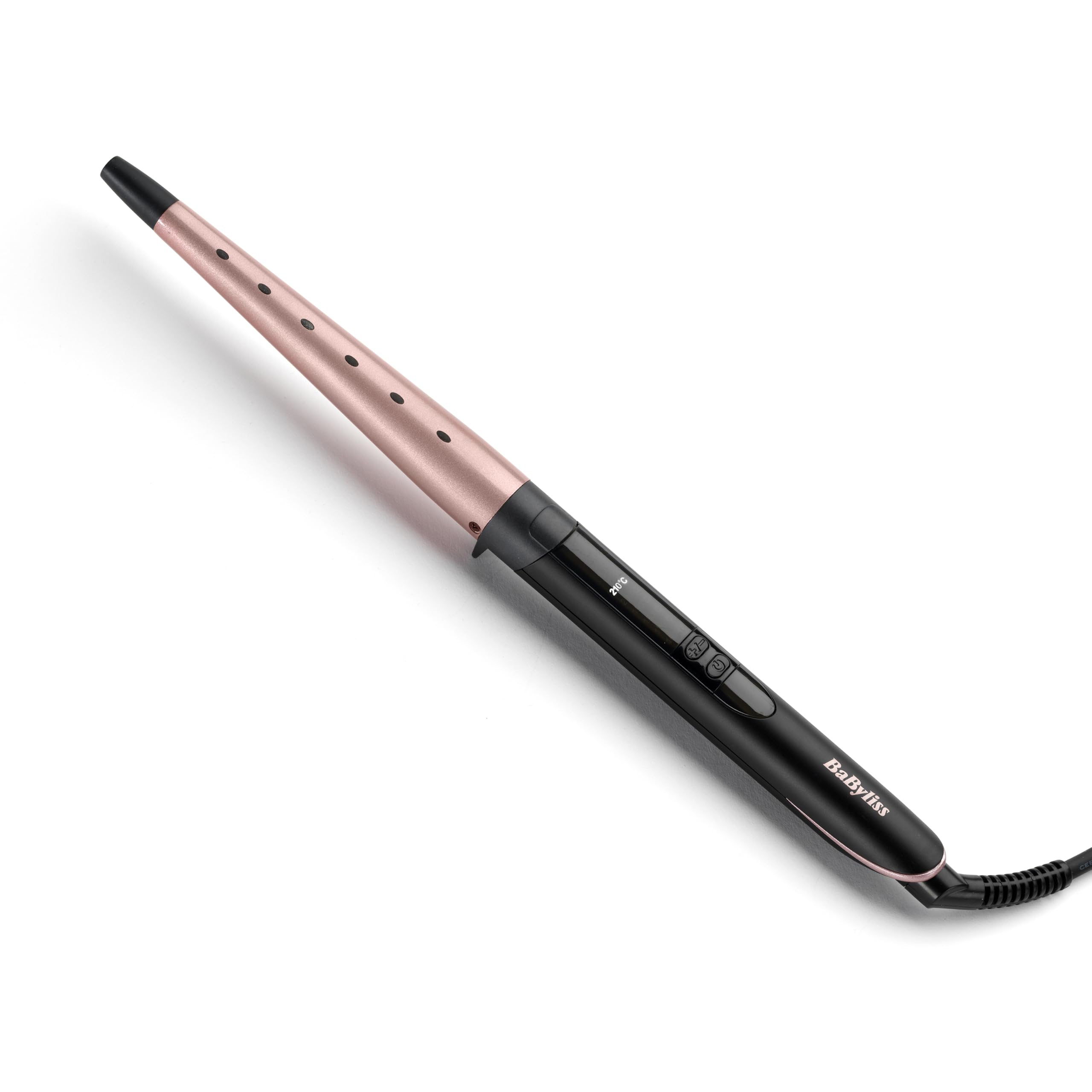 Rose Quartz Conical Curling Wand, 13-25mm Tapered Hair Curler
