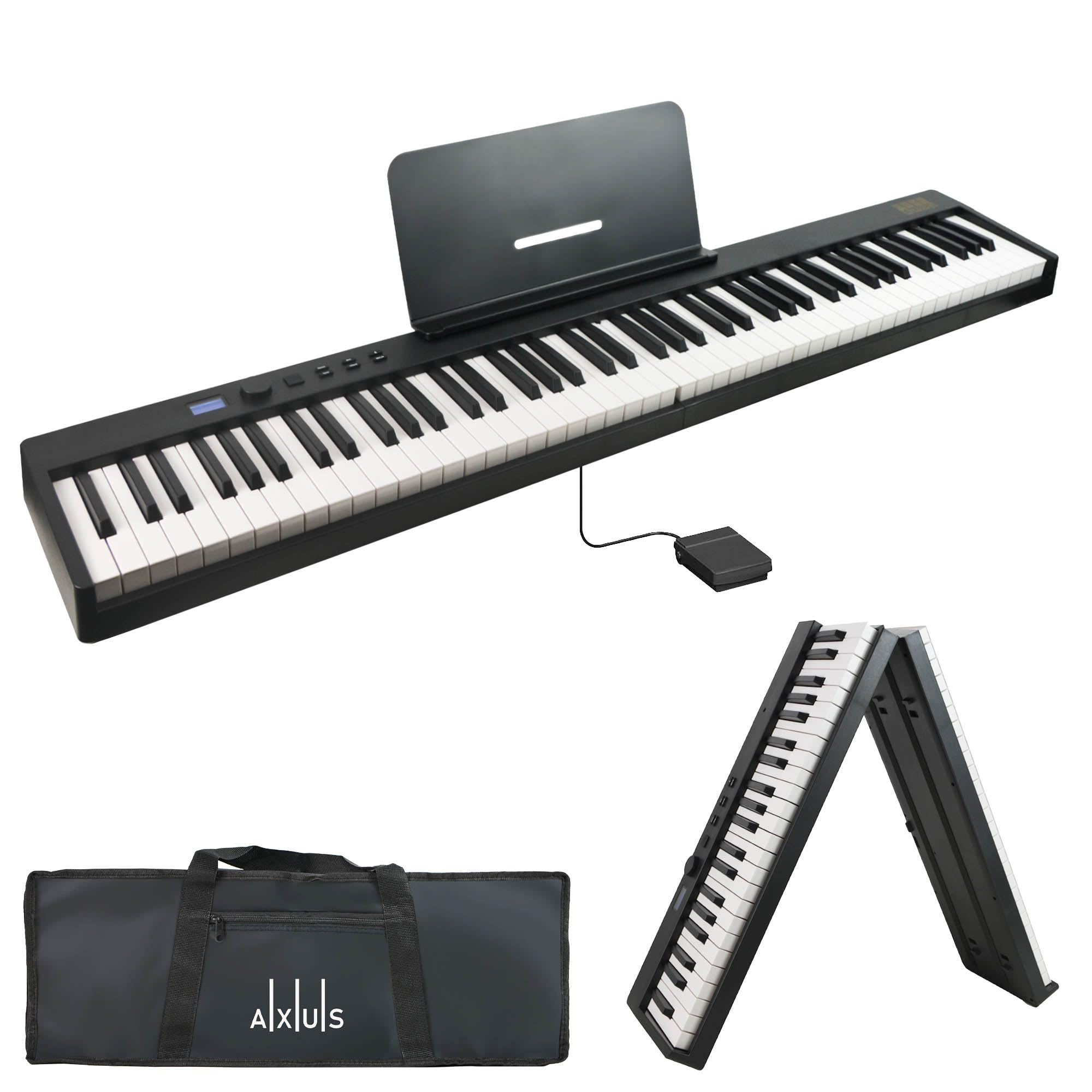 88 Key Portable Folding Digital Piano Keyboard, Full Size Semi-Weighted Keys, Su