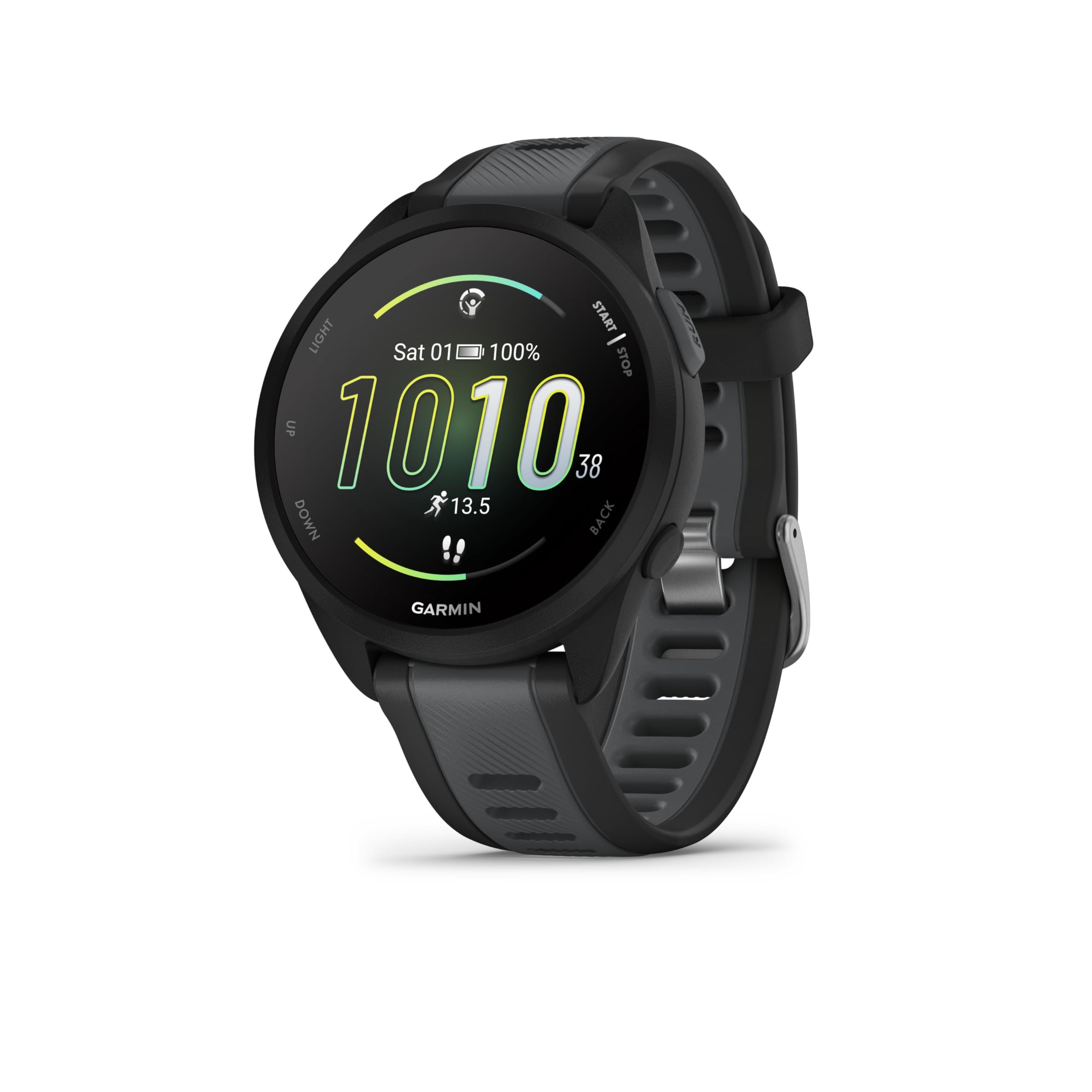 Forerunner 165 with Music, 43mm GPS running smartwatch, lightweight, AMOLED touc