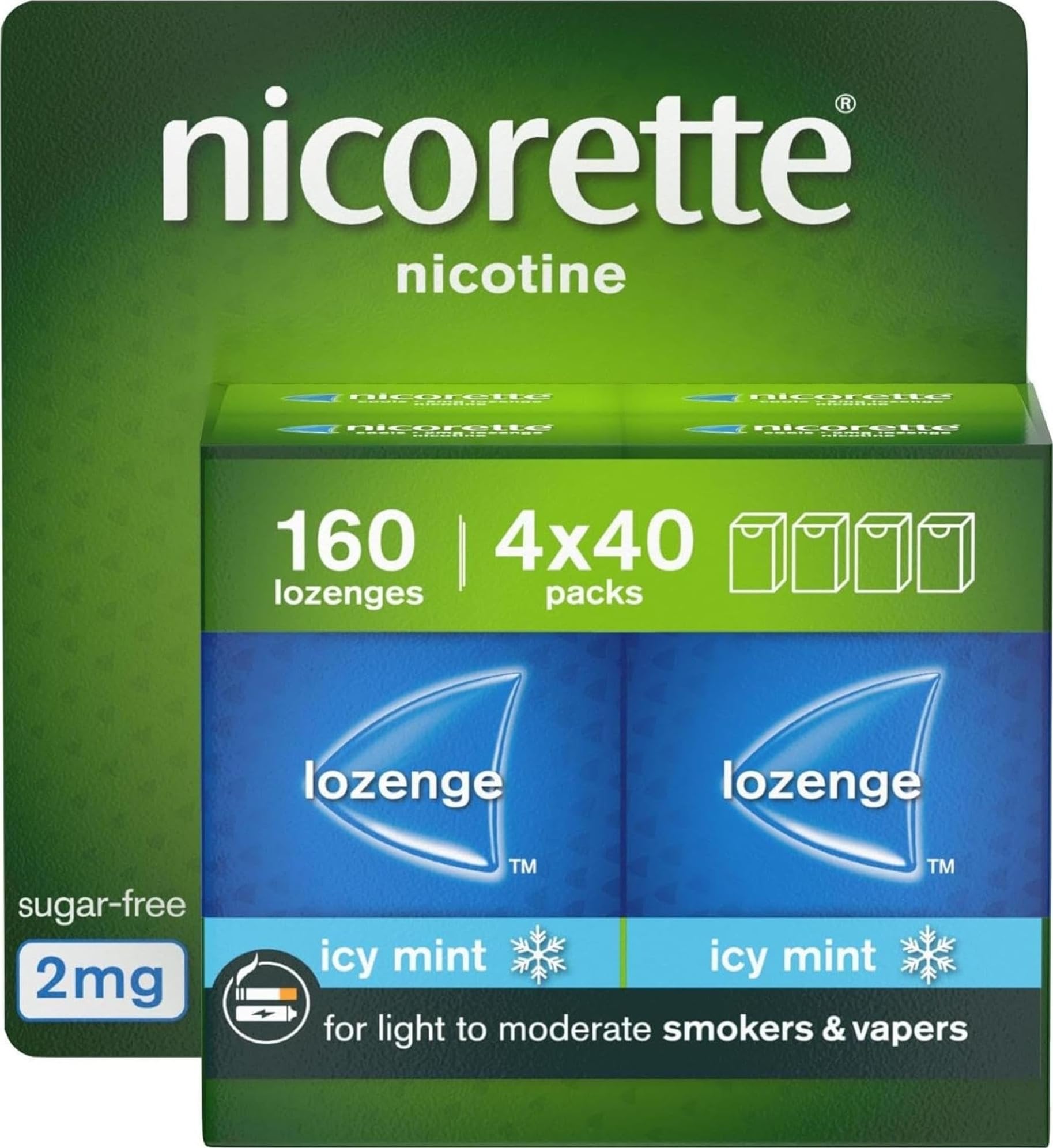 Cools 2mg Lozenge, 160 Pieces (4 x 40 Packs), Effective and Discreet Stop Smokin