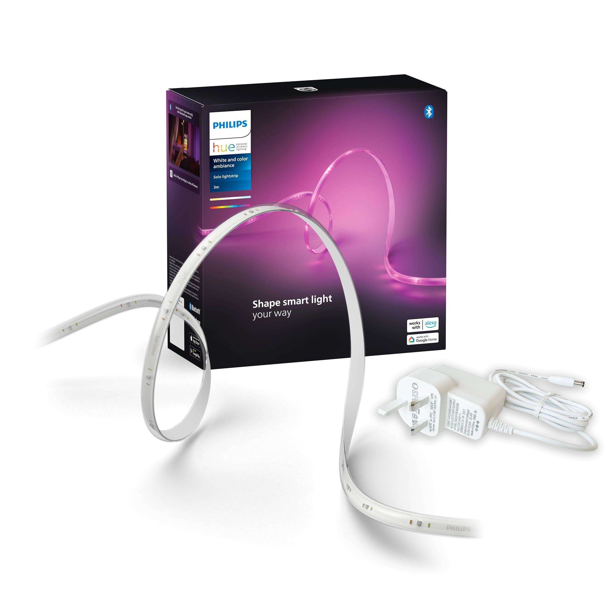 Indoor 3-Meter Smart LED Solo lightstrip (Non Extendable) - 1 Pack - Control wit