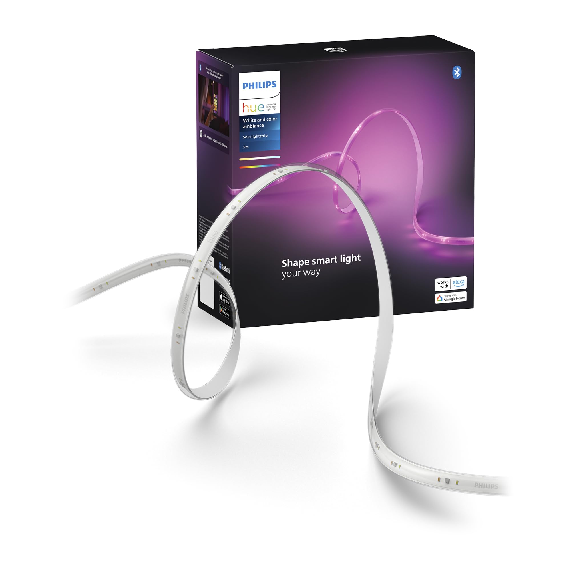 Indoor 5-Meter Smart LED Solo Lightstrip Base Kit (Pack of 1), LED Lights Contro